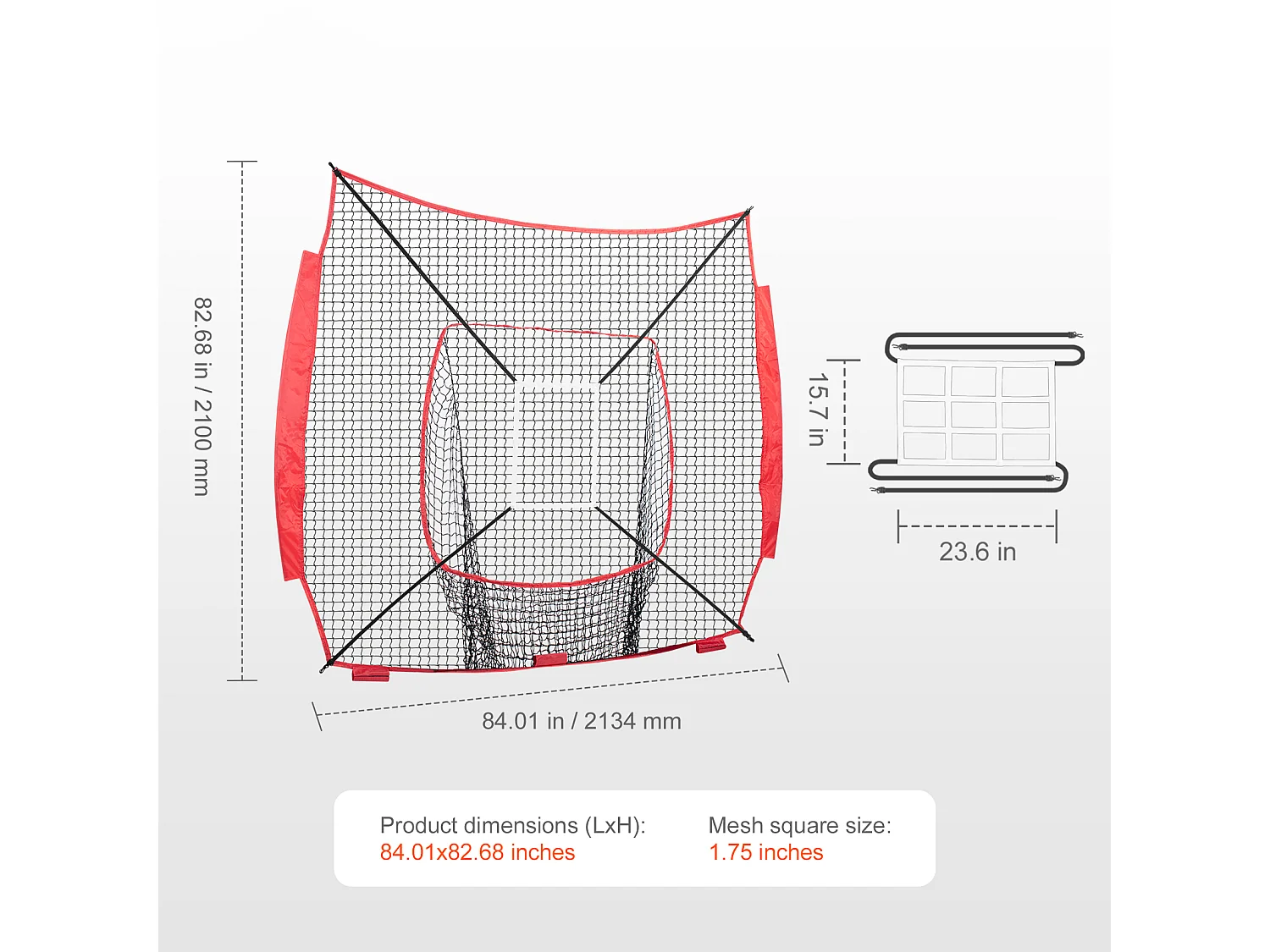 Rete di Allenamento SucceBuy di Baseball e di Softball 213x213 CM, Aiuto all'Allenamento per Schlag und Schlag