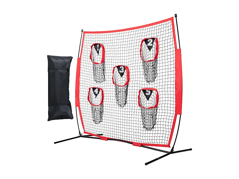 Football-Worpennet SucceBuy Draagbaar 244 x 244 CM om de Precisie van de QB te Verbeteren, Rood