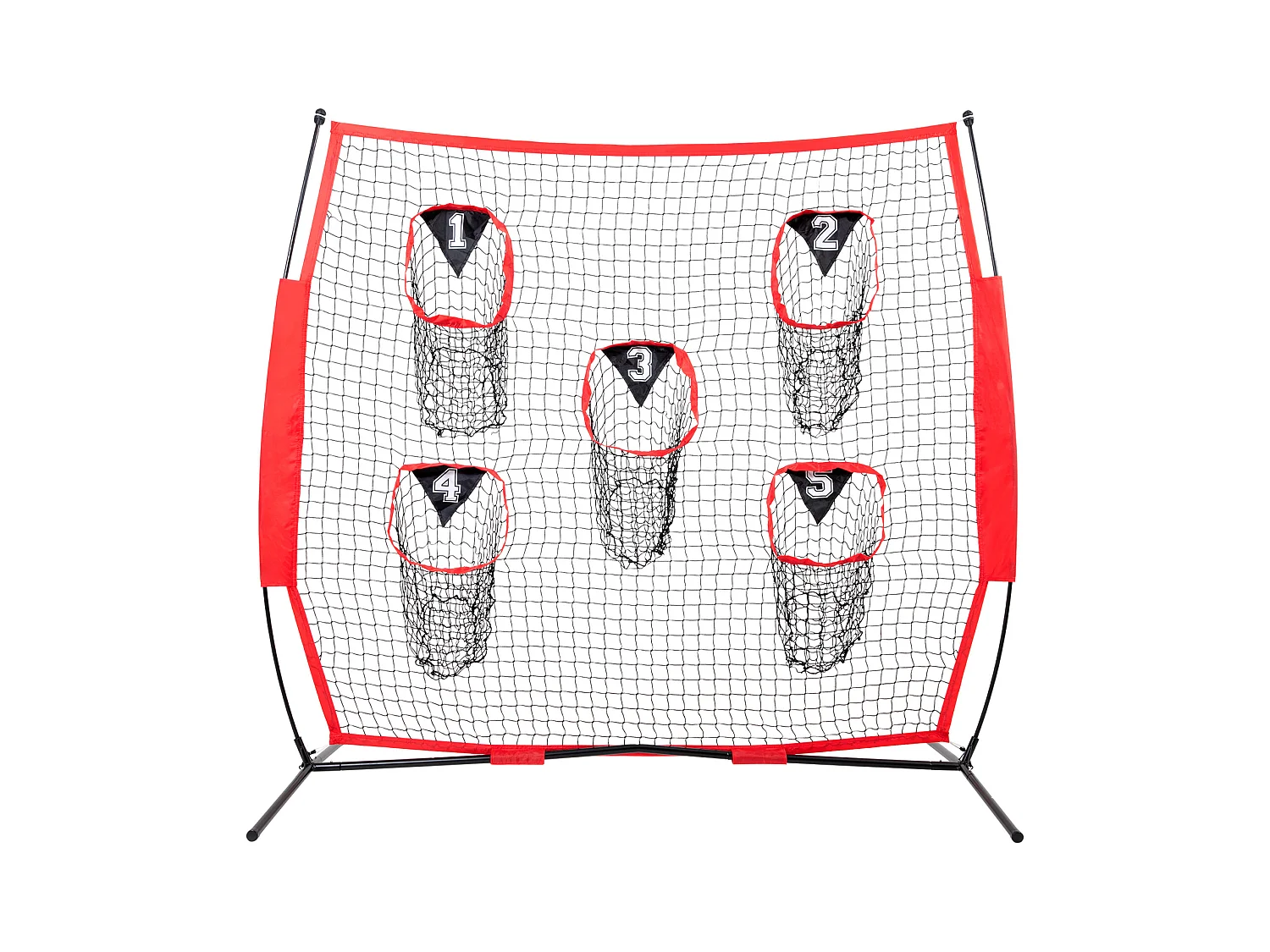 Football-Wurfnetz SucceBuy Tragbar 244 x 244 CM zur Verbesserung der Genauigkeit des QB, Rot