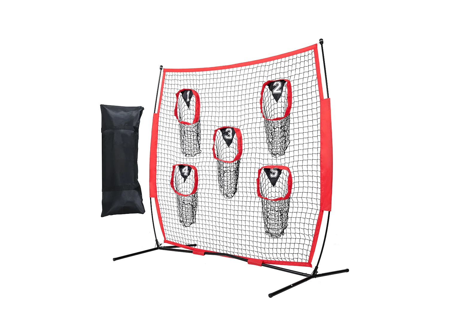 Football-Worpennet SucceBuy Draagbaar 183 x 183CM om de Precisie van de QB te Verbeteren, Rood