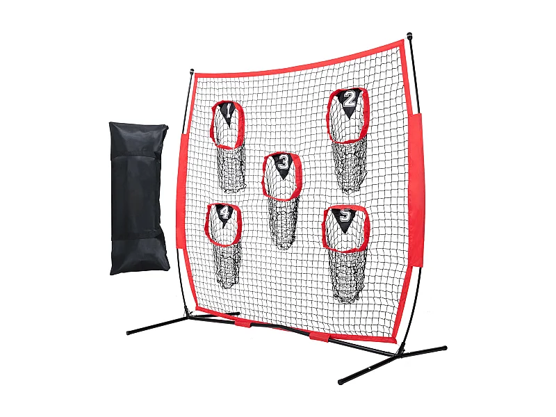 Filet de Lancer de Football SucceBuy Portable 183 x 183CM pour Améliorer La Précision du QB, Rouge