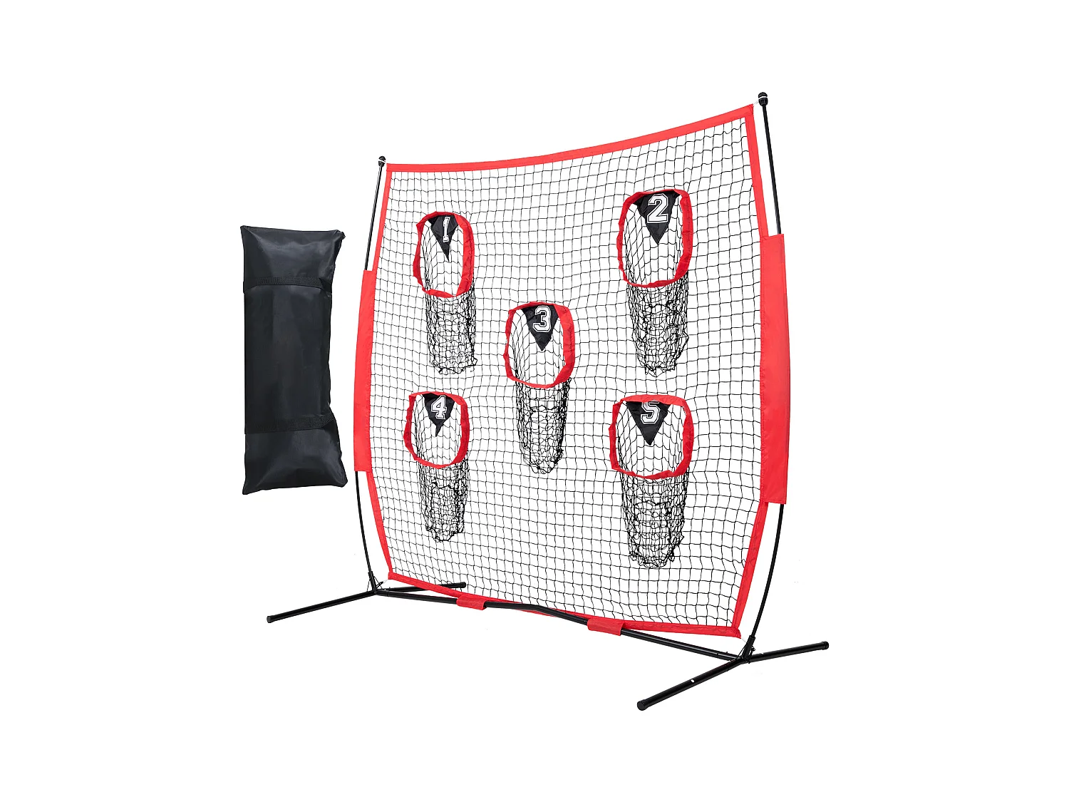 Football-Wurfnetz SucceBuy Tragbar 183 x 183CM zur Verbesserung der Genauigkeit des QB, Rot