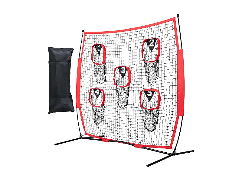 Filet de Lancer de Football SucceBuy Portable 183 x 183CM pour Améliorer La Précision du QB, Rouge