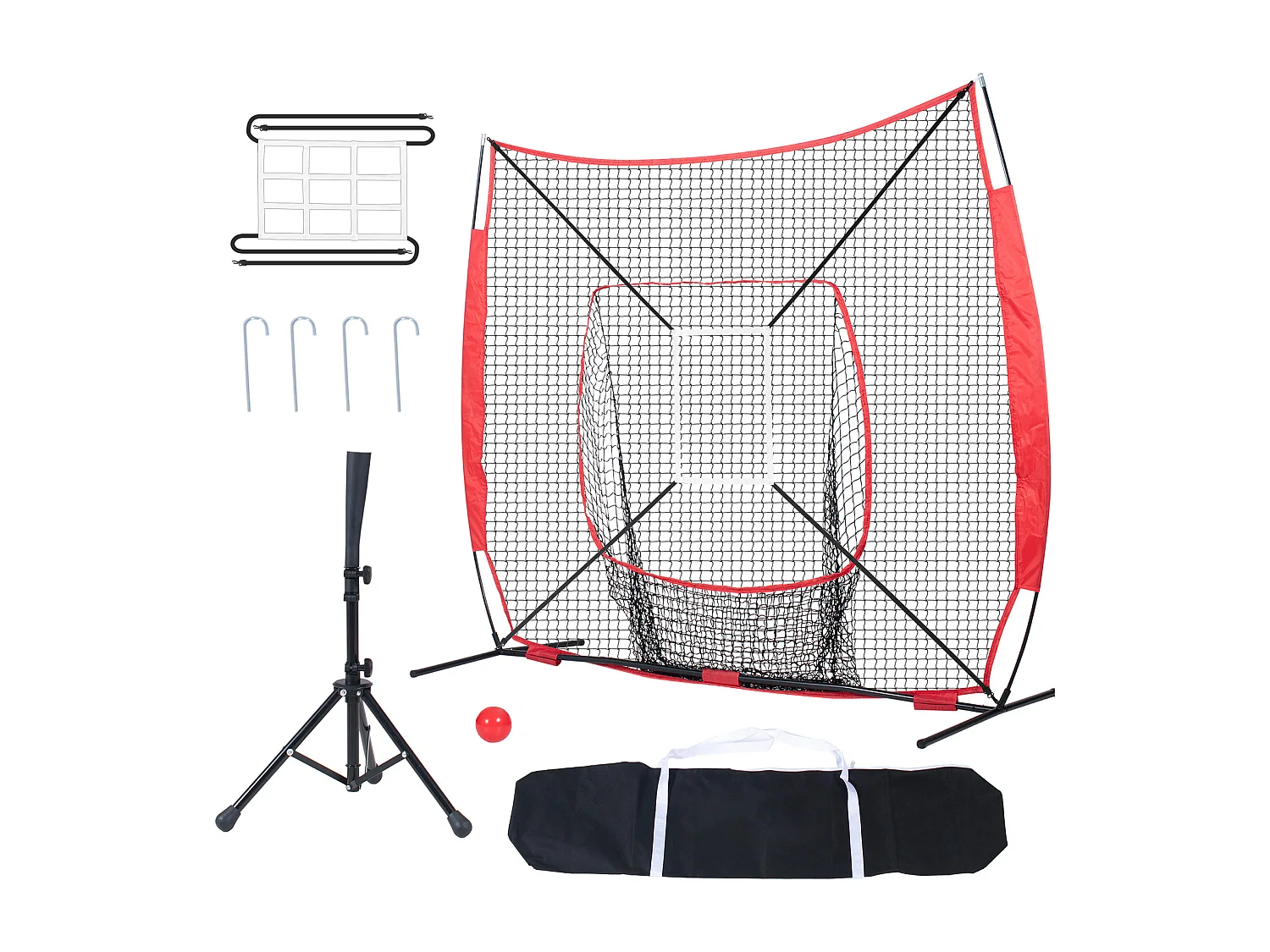 Filet d'Entraînement SucceBuy de Baseball et de Softball 213x213 cm avec Accessoires de Frappe et de Frappe pour Frapper, Frapper, Attraper