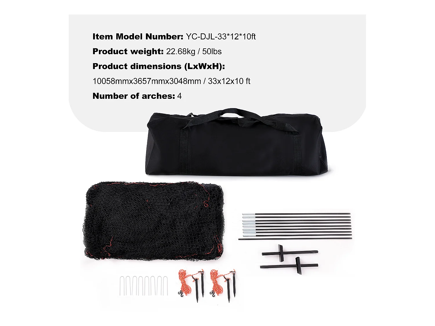 Klatka do Baseballu i Softballu SucceBuy 1006cm, Przenośna Klatka Treningowa z Torbą Transportową, Solidna Zamknięta Klatka do Rzucania dla Treningu