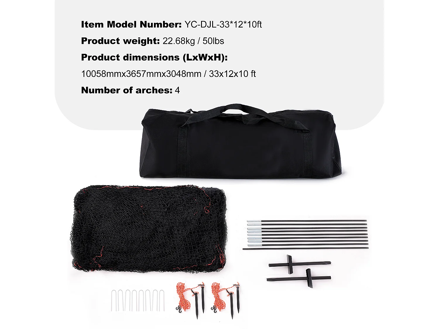 Cage de Baseball et Softball SucceBuy 1006cm, Cage d'Entraînement Portable avec Sac de Transport, Cage de Lancer Fermée Robuste pour l'Entraînement