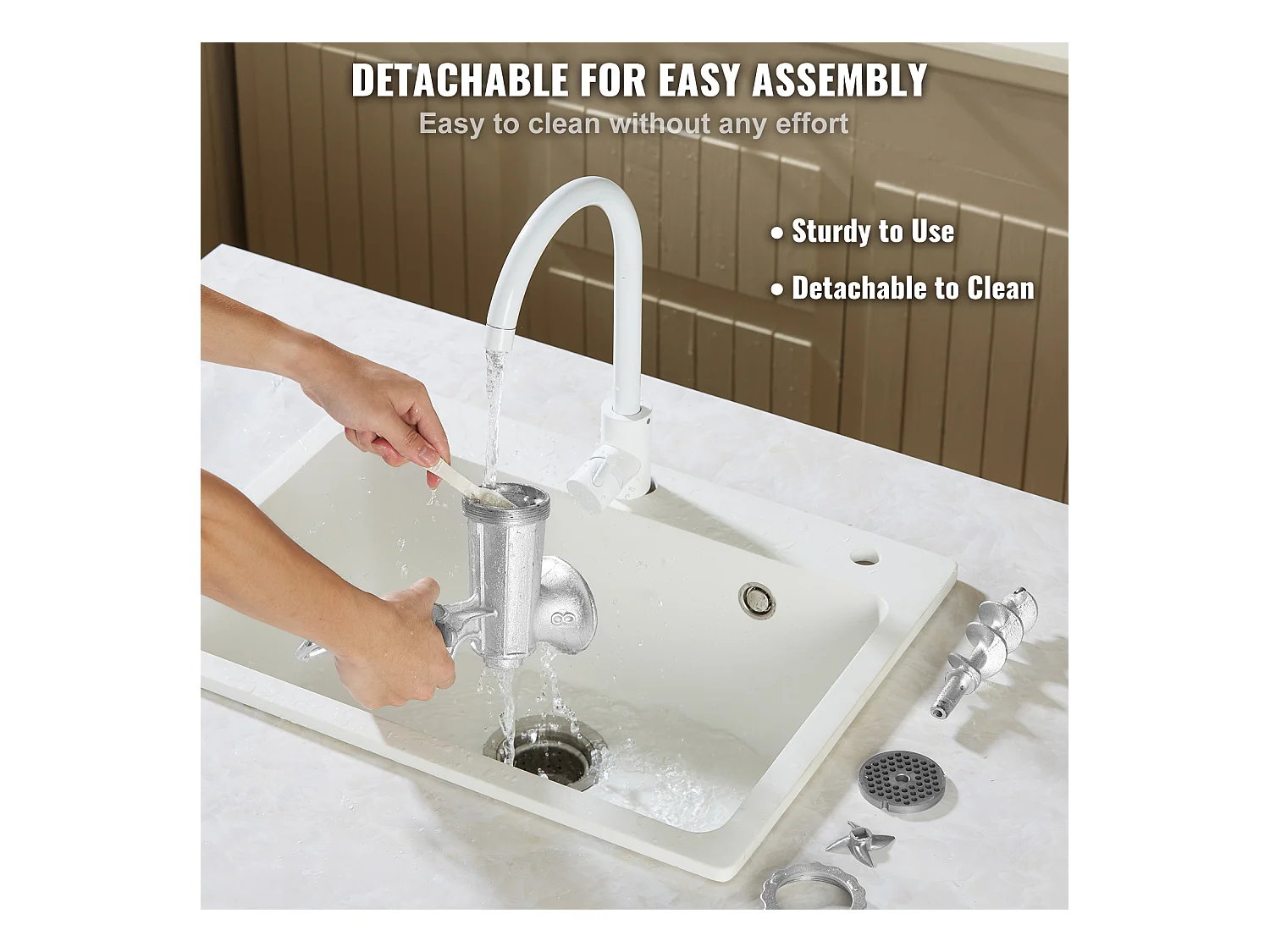 Hachoir à Viande Manuel SucceBuy, en Fonte Robuste avec Pince de Table en Acier