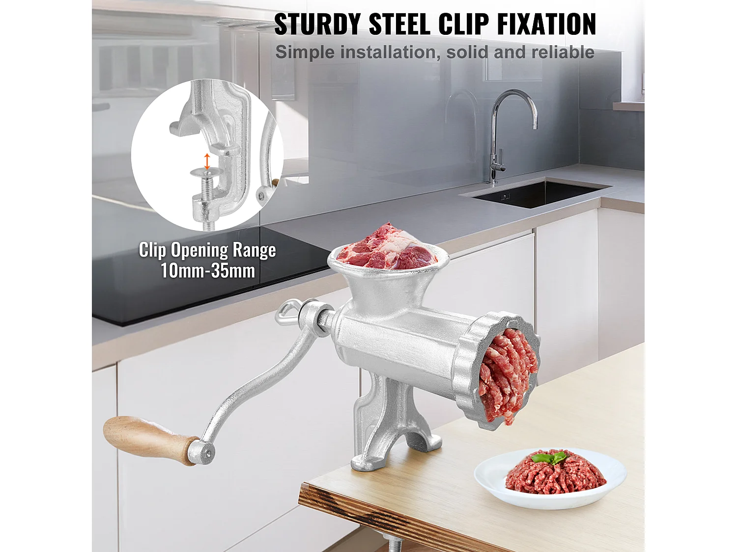 Tritacarne Manuale SucceBuy, In Ghisa Robusta Con Morsetto Da Tavolo In Acciaio