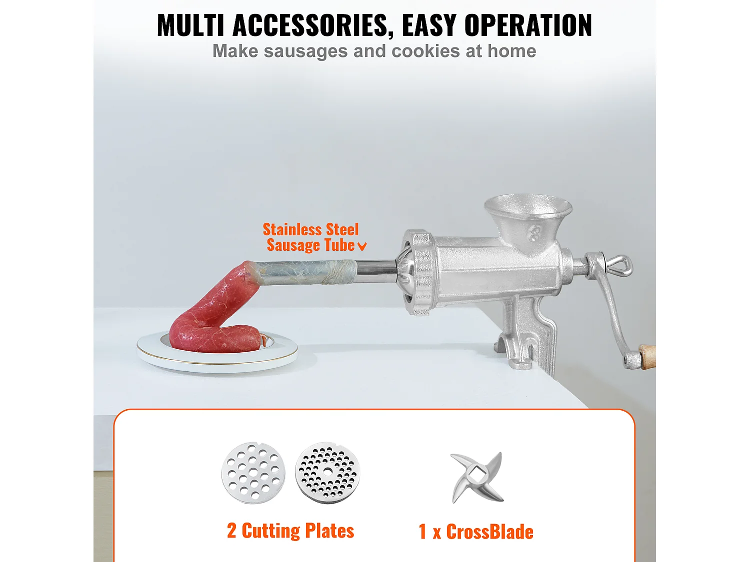 Tritacarne Manuale SucceBuy, In Ghisa Robusta Con Morsetto Da Tavolo In Acciaio