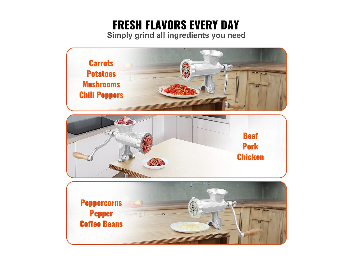 Tritacarne Manuale SucceBuy, In Ghisa Robusta Con Morsetto Da Tavolo In Acciaio