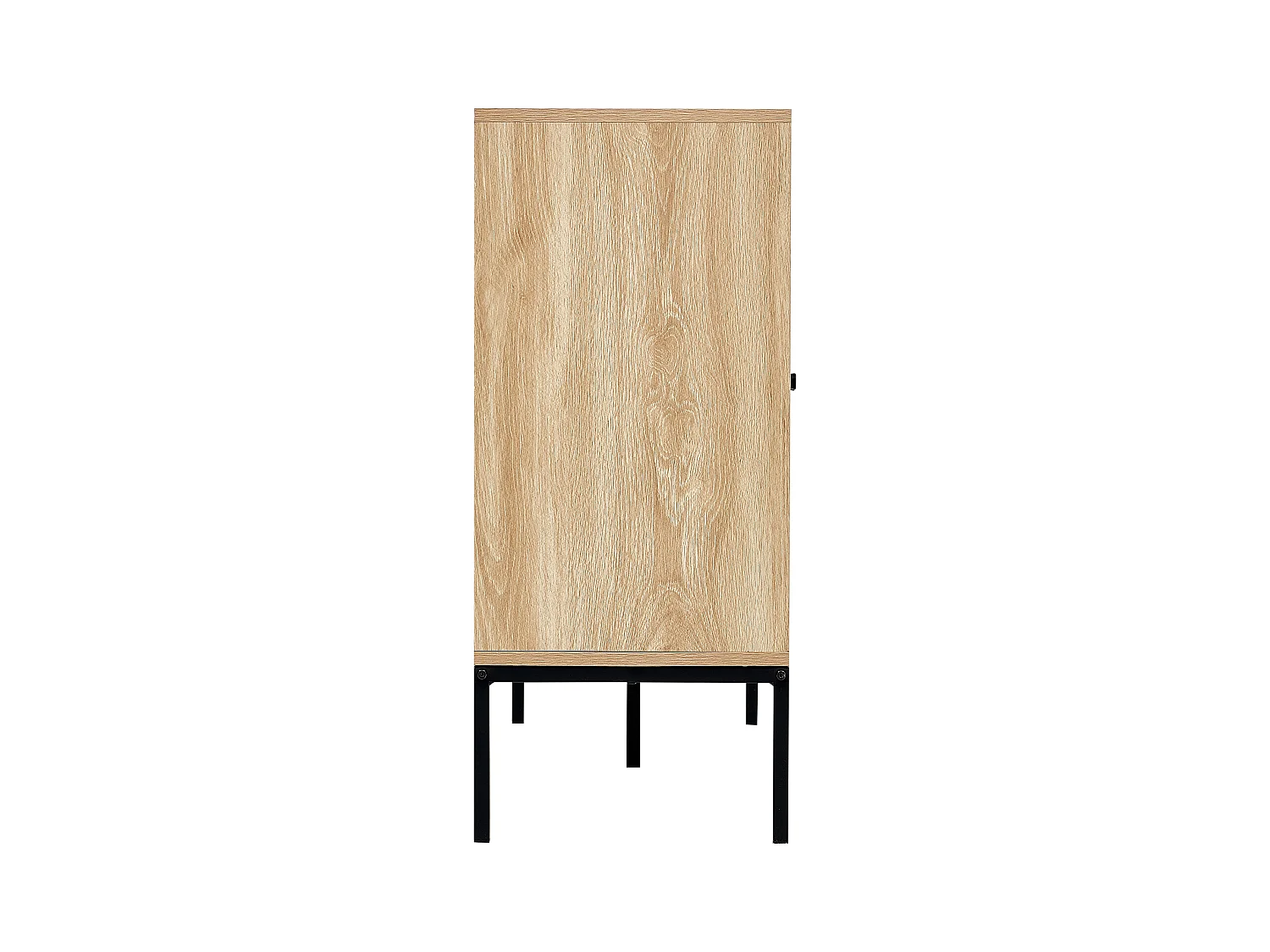 Armoire de Rangement SucceBuy Armoire en Rotin avec 4 Portes Magnétiques et Étages Réglables, pour Couloir, Salon, Cuisine - Finition Naturelle