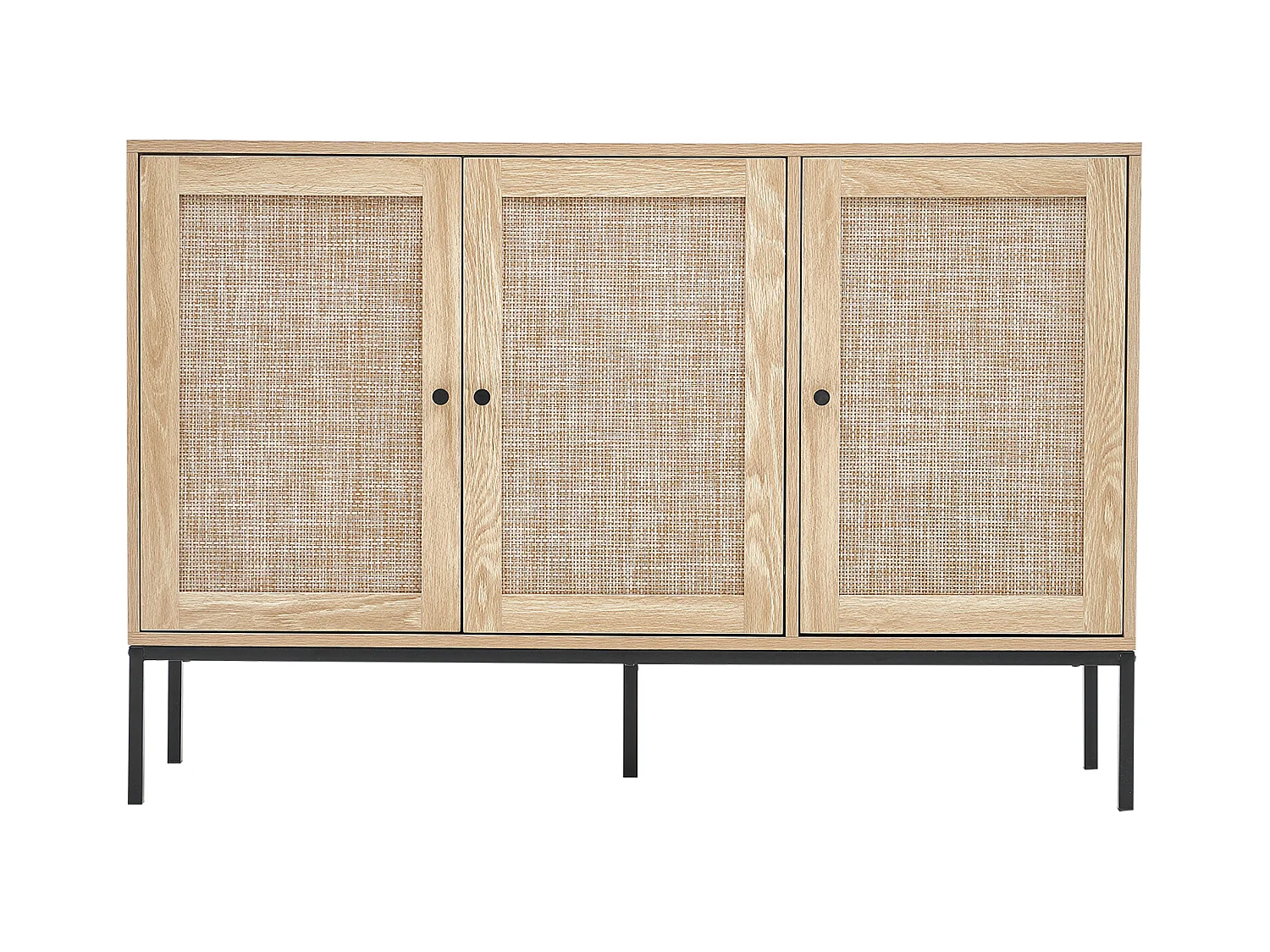 Armadio di Archiviazione SucceBuy Armadio in Rattan Naturale con 3 Porte