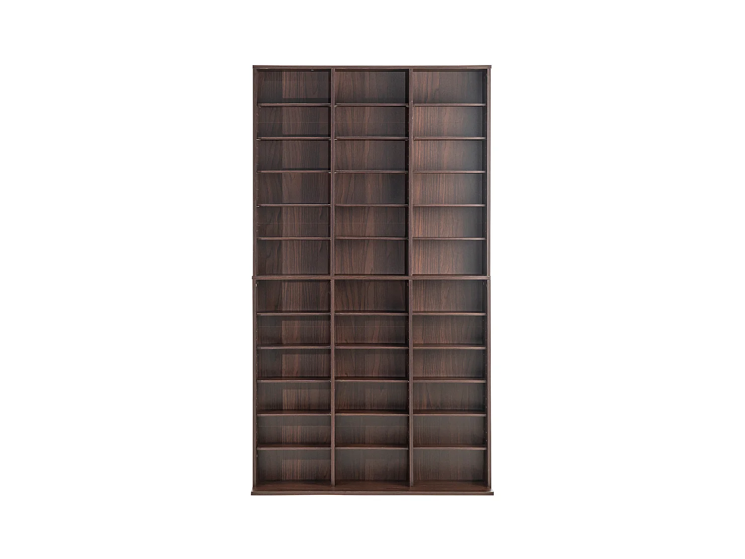 Vitrine  SucceBuy  Armoire de Rangement Multimédia Étagère Réglable  Meuble de Rangement Multimédia, Étagères Réglables pour DVD à 12 Niveaux, Expresso