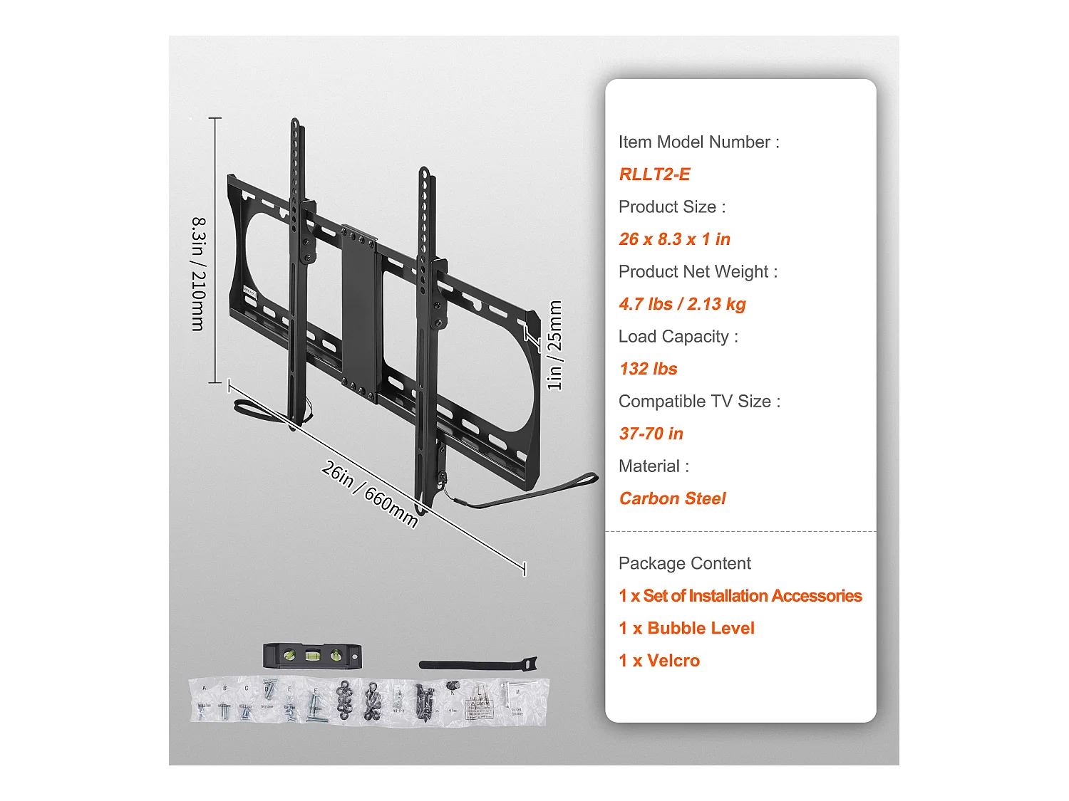 Wandhalter Universeller SucceBuy, für Flachbildschirm-TV, Kompatibel mit Fernsehern von 94 bis 178 cm
