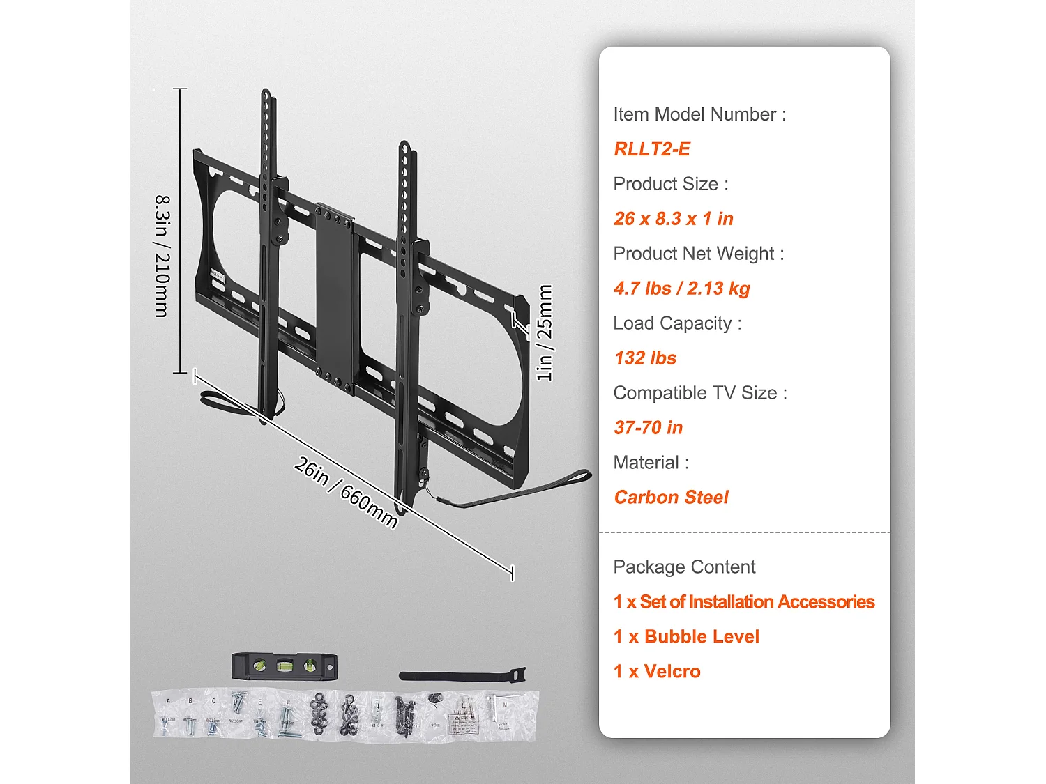 Wieżańca Ścienna Uniwersalna SucceBuy, dla Telewizora Niskiego Profilu, Kompatybilna z Telewizorami o Rozmiarze 94–178 cm