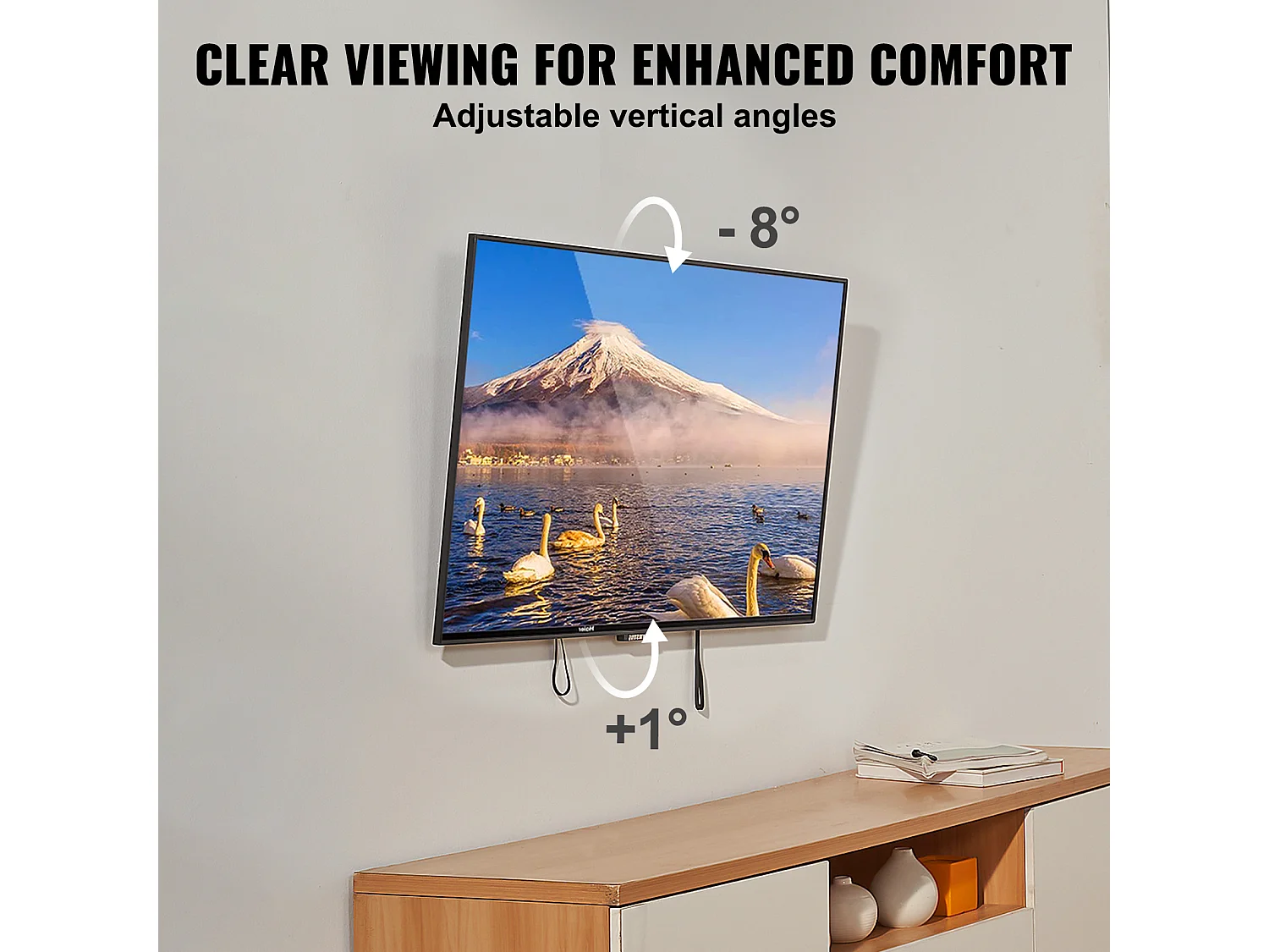 Wieżańca Ścienna Uniwersalna SucceBuy, dla Telewizora Niskiego Profilu, Kompatybilna z Telewizorami o Rozmiarze 94–178 cm