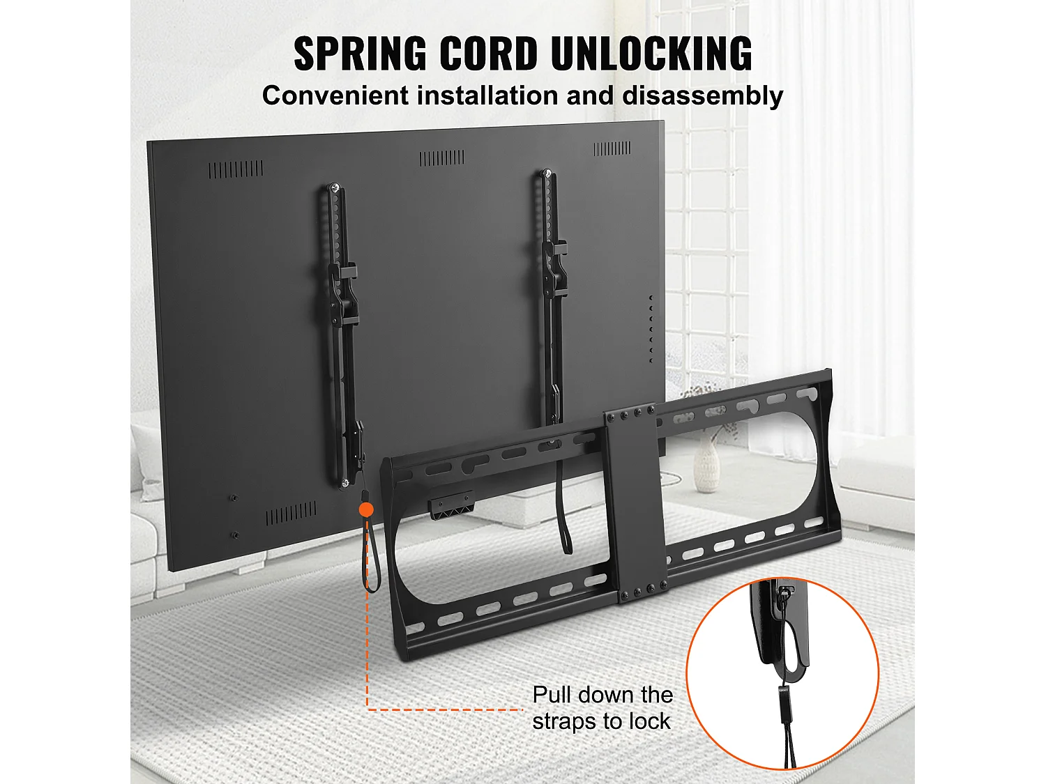 Wieżańca Ścienna Uniwersalna SucceBuy, dla Telewizora Niskiego Profilu, Kompatybilna z Telewizorami o Rozmiarze 94–178 cm