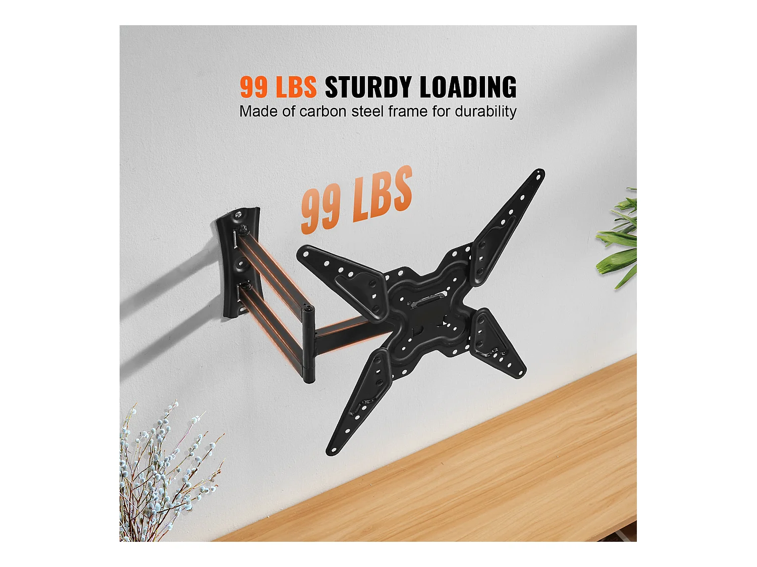 Wieżańca Ścienna do Telewizora z Pełnym Ruchu Artykulowanym SucceBuy, dla EKRANÓW o rozmiarze 66–140 cm