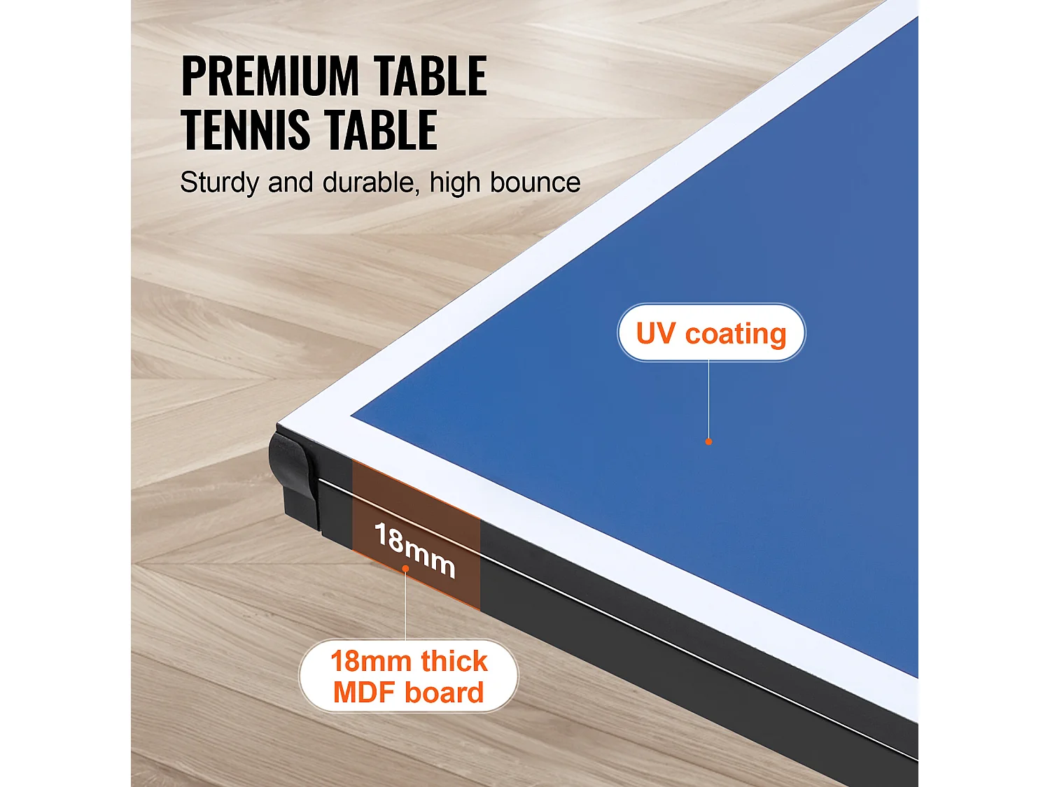 Mesa de Ping-Pong SucceBuy, Tênis de Mesa Profissional, MDF de Interior, Dobrável com Rede de Aperto Rápido, Rodas Bloqueáveis