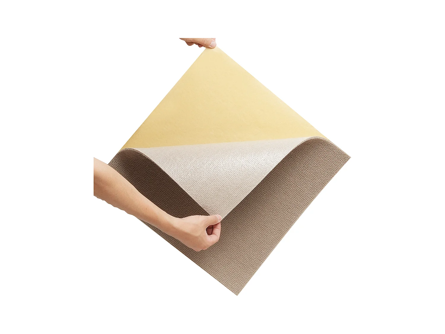 Tapis SucceBuy Dalles de Moquette Lot de 10 dalles de Moquette Autocollantes 45.72 x 45.72cm - Marron Clair