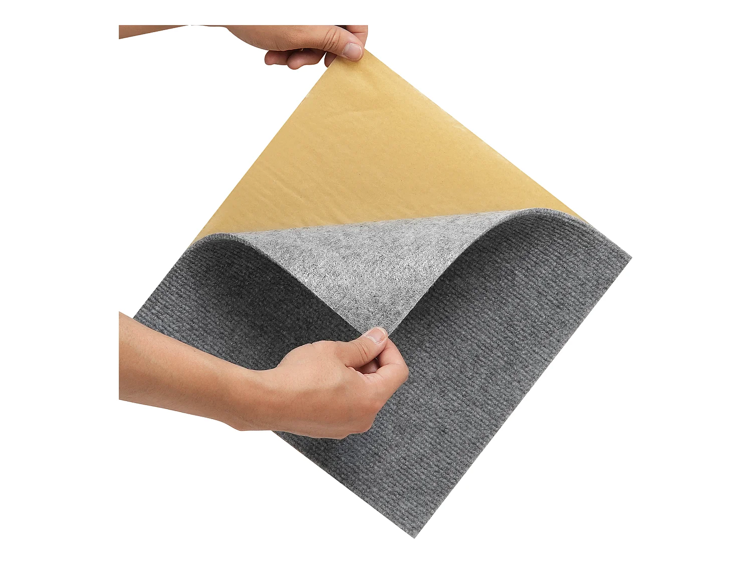 Płytki Dywanowe SucceBuy Zestaw 12 Samoprzylepnych Płytek 30,48 x 30,48 cm – Jasnoszary