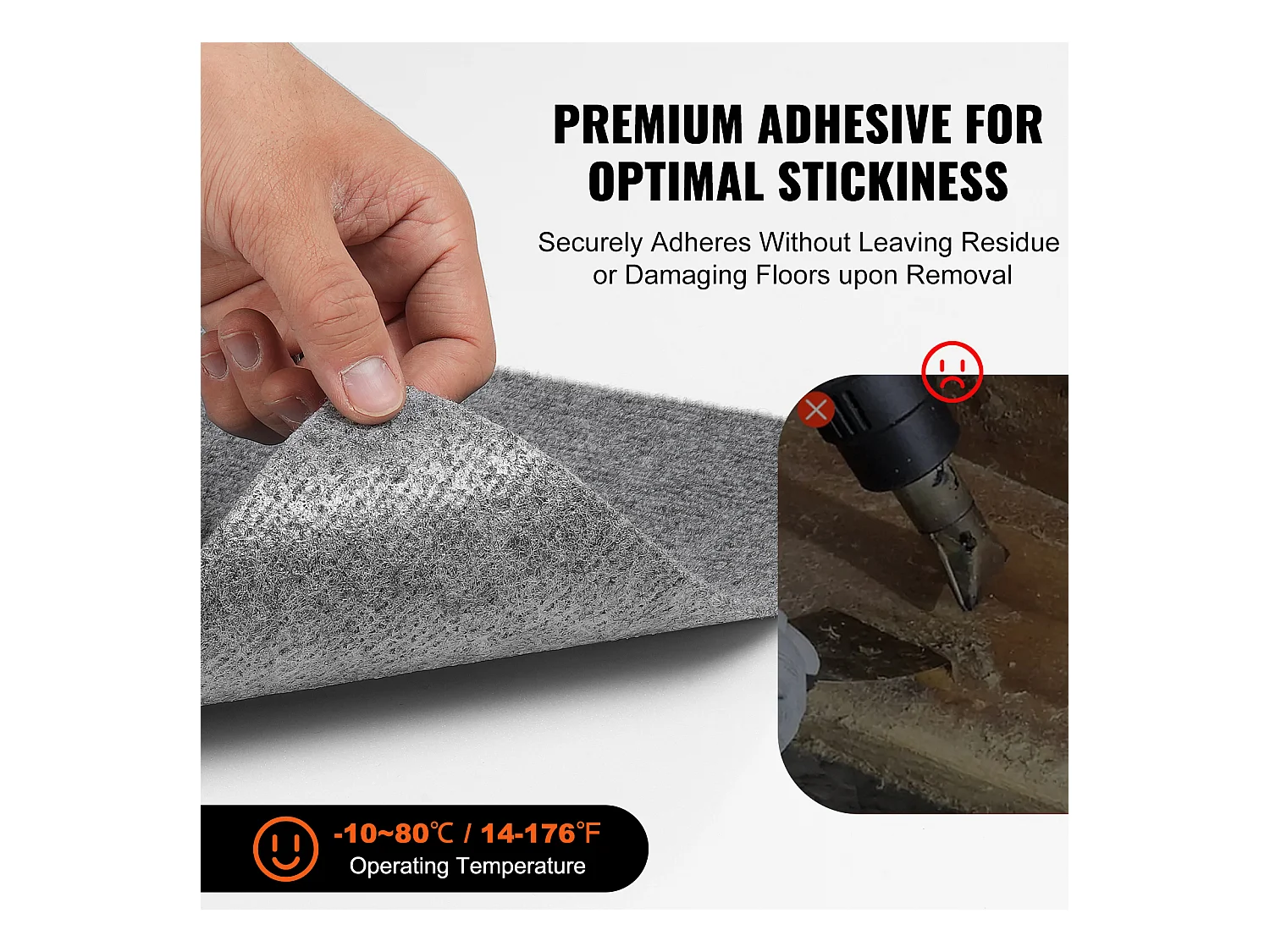 Tapis SucceBuy Dalles de Moquette Lot de 12 dalles de Moquette Autocollantes 30.48 x 30.48cm - Gris clair