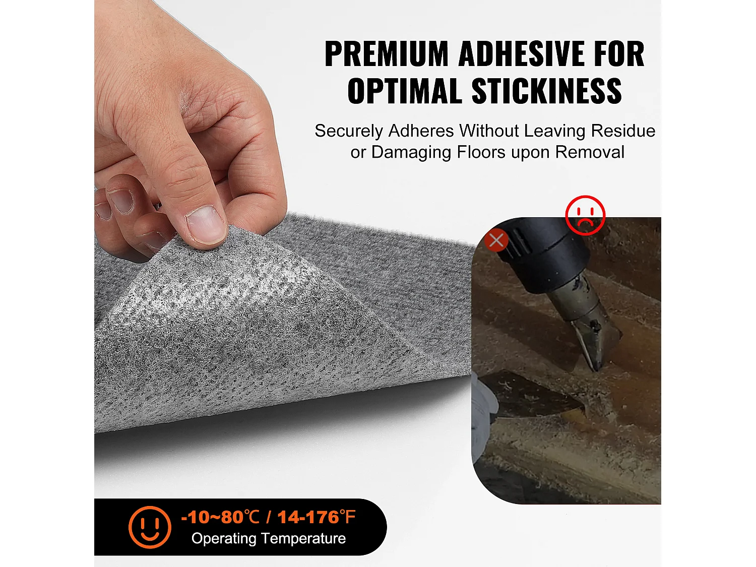 Tapis SucceBuy Dalles de Moquette Lot de 12 dalles de Moquette Autocollantes 30.48 x 30.48cm - Gris clair