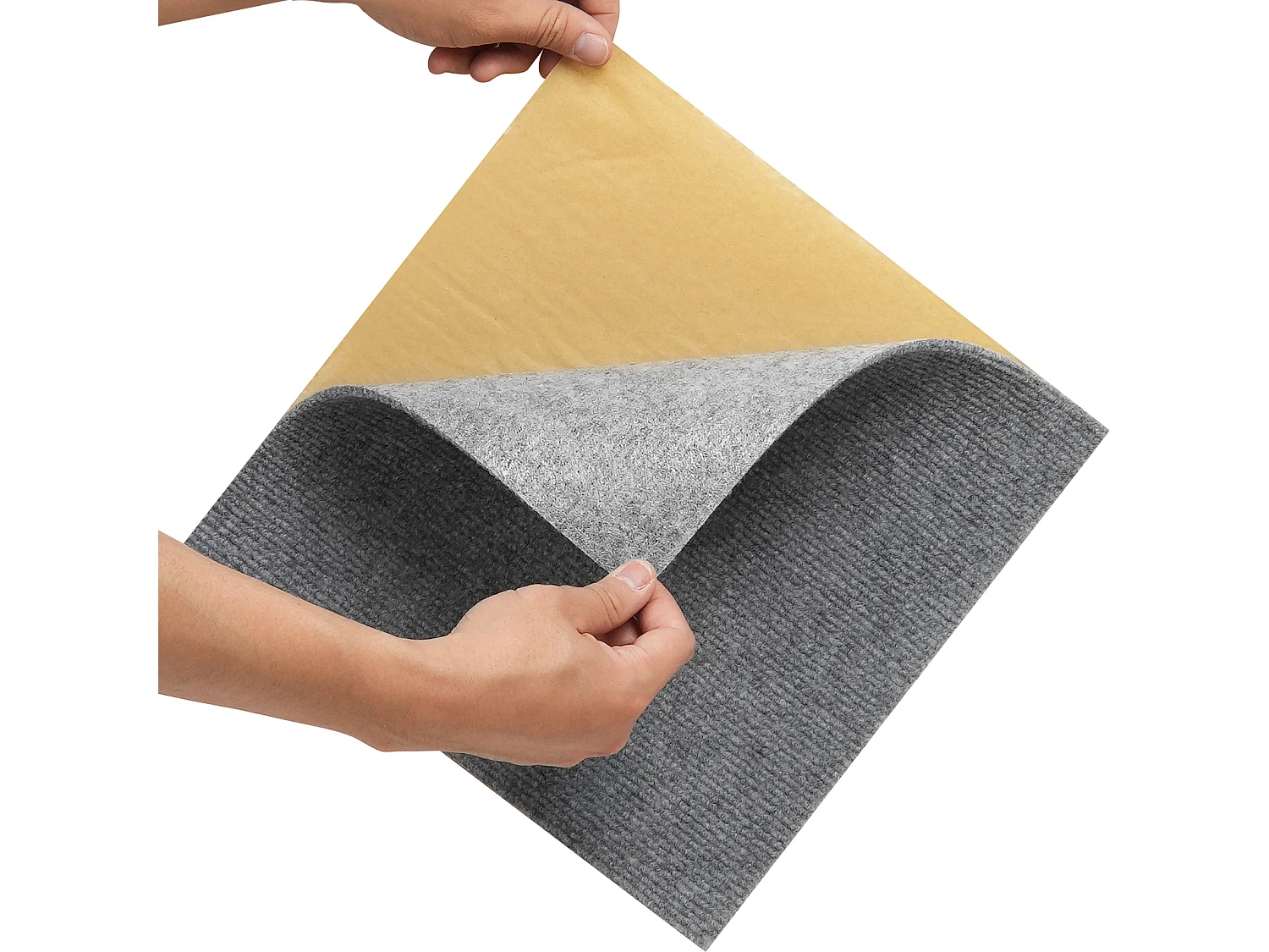 Tapis SucceBuy Dalles de Moquette Lot de 12 dalles de Moquette Autocollantes 30.48 x 30.48cm - Gris clair