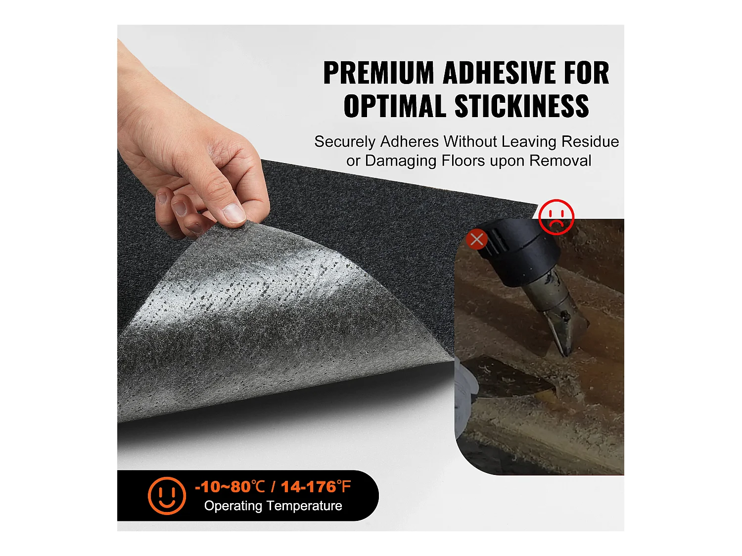 Tapis SucceBuy Dalles de Moquette Autocollantes 60.96 x 60.96cm, 15 Pièces, Noir Carbone