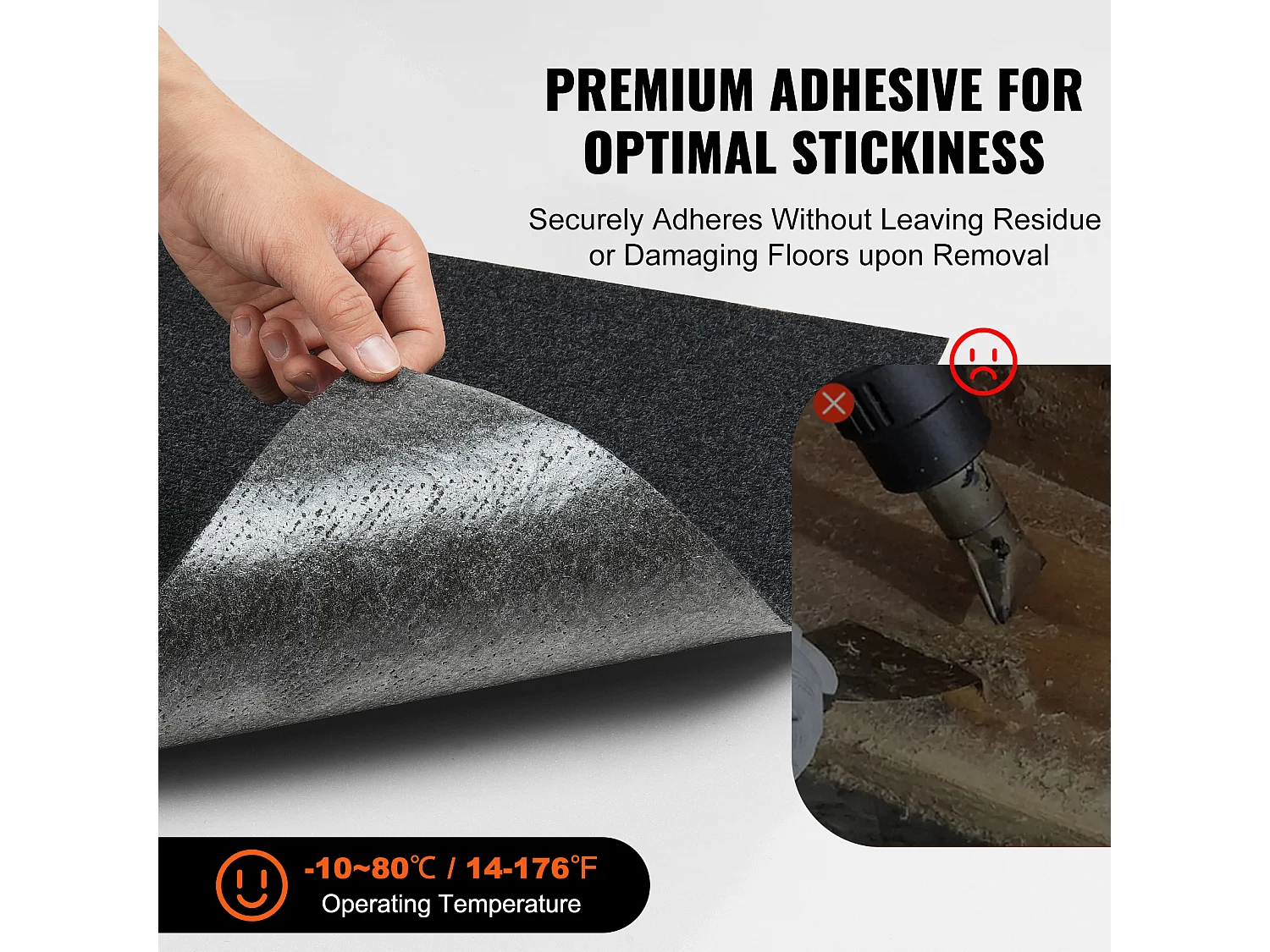 Tapis SucceBuy Dalles de Moquette Autocollantes 60.96 x 60.96cm, 15 Pièces, Noir Carbone