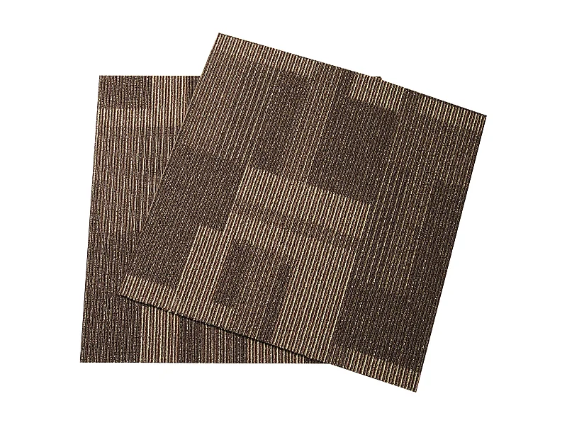 Piastrelle Di Moquette SucceBuy 24 Pezzi 60,96 x 60,96 cm Quadrate Con Imbottitura Integrata Fai Da Te – Marrone Misto