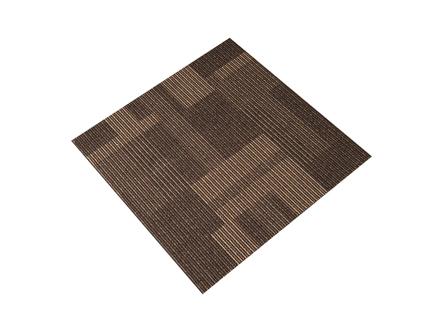 Tapis SucceBuy Dalles de Moquette 24 Pièces 60.96 x 60.96cm Carrés avec Rembourrage Attaché DIY - Marron Mélangé