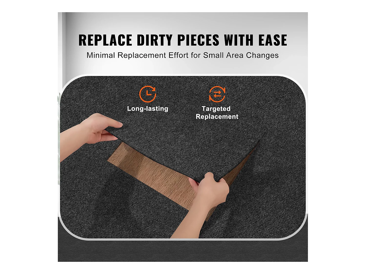 Tapis SucceBuy Dalles de Moquette Autocollantes 30.48 x 30.48cm - Gris Foncé