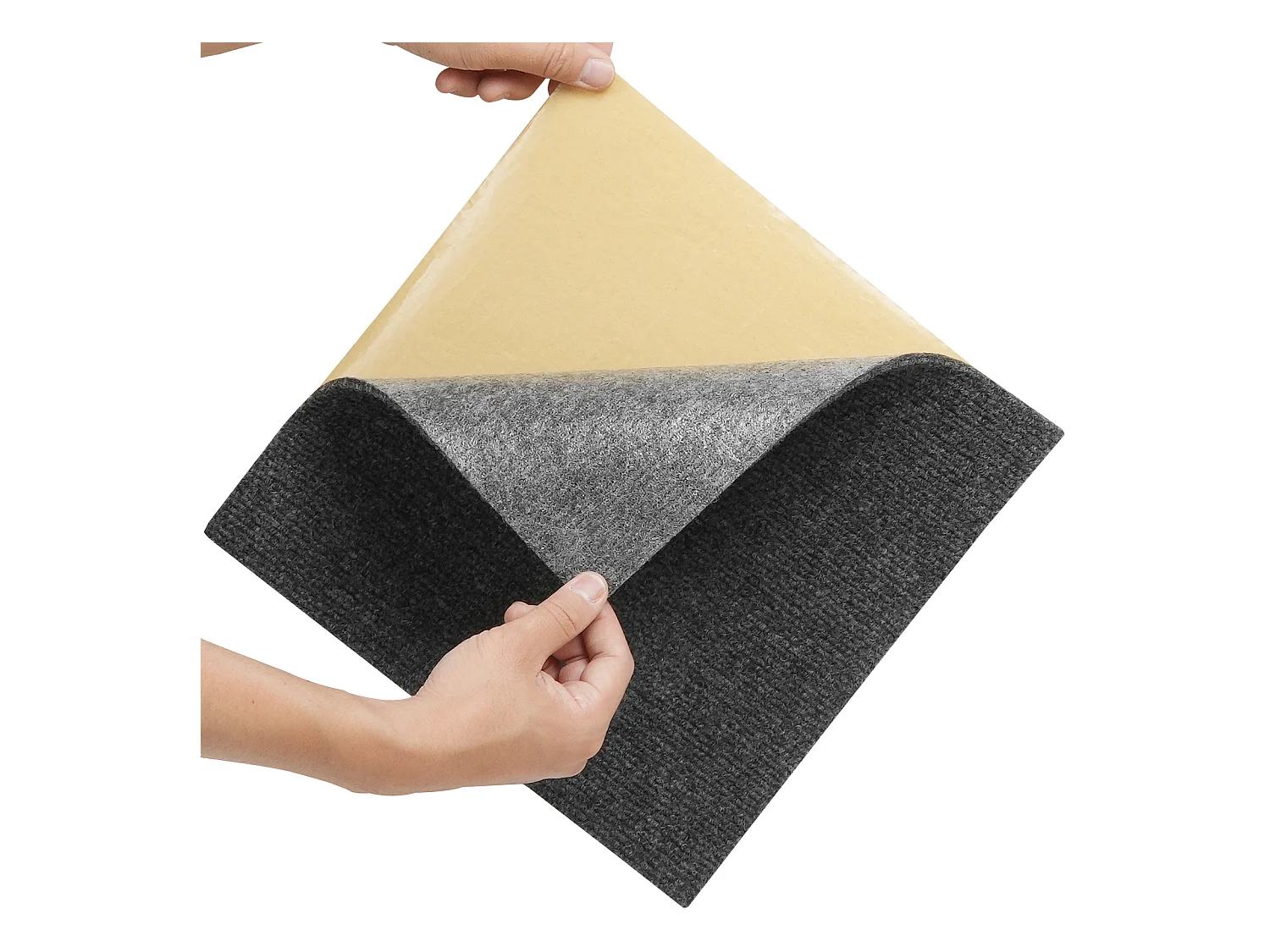 Tapis SucceBuy Dalles de Moquette Autocollantes 30.48 x 30.48cm - Gris Foncé