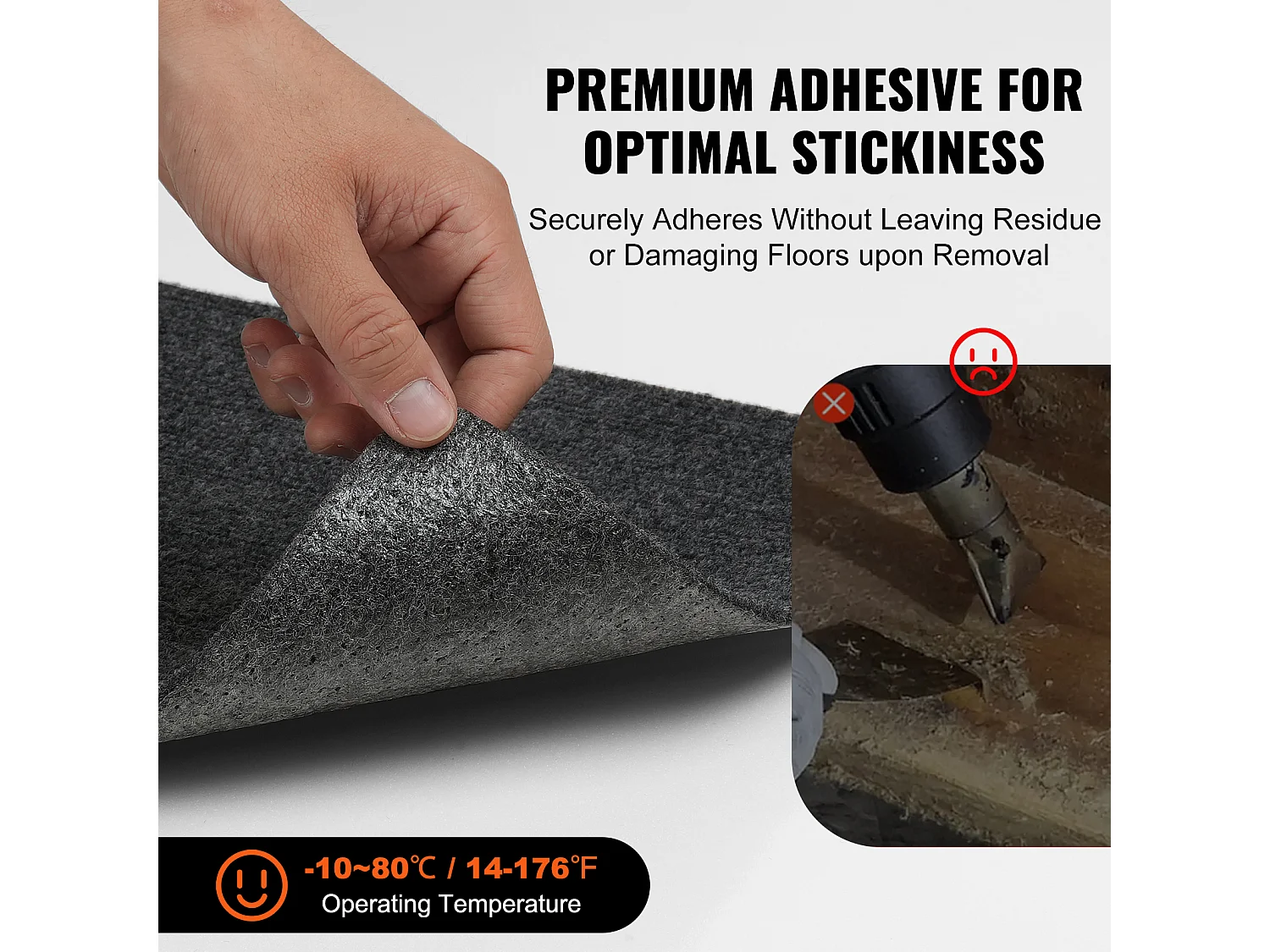 Teppichfliesen Selbstklebend SucceBuy 30,48 x 30,48 cm – Dunkelgrau