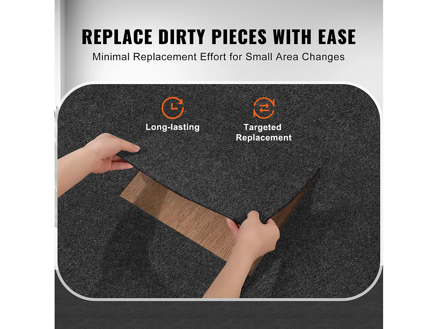 Teppichfliesen Selbstklebend SucceBuy 30,48 x 30,48 cm – Dunkelgrau