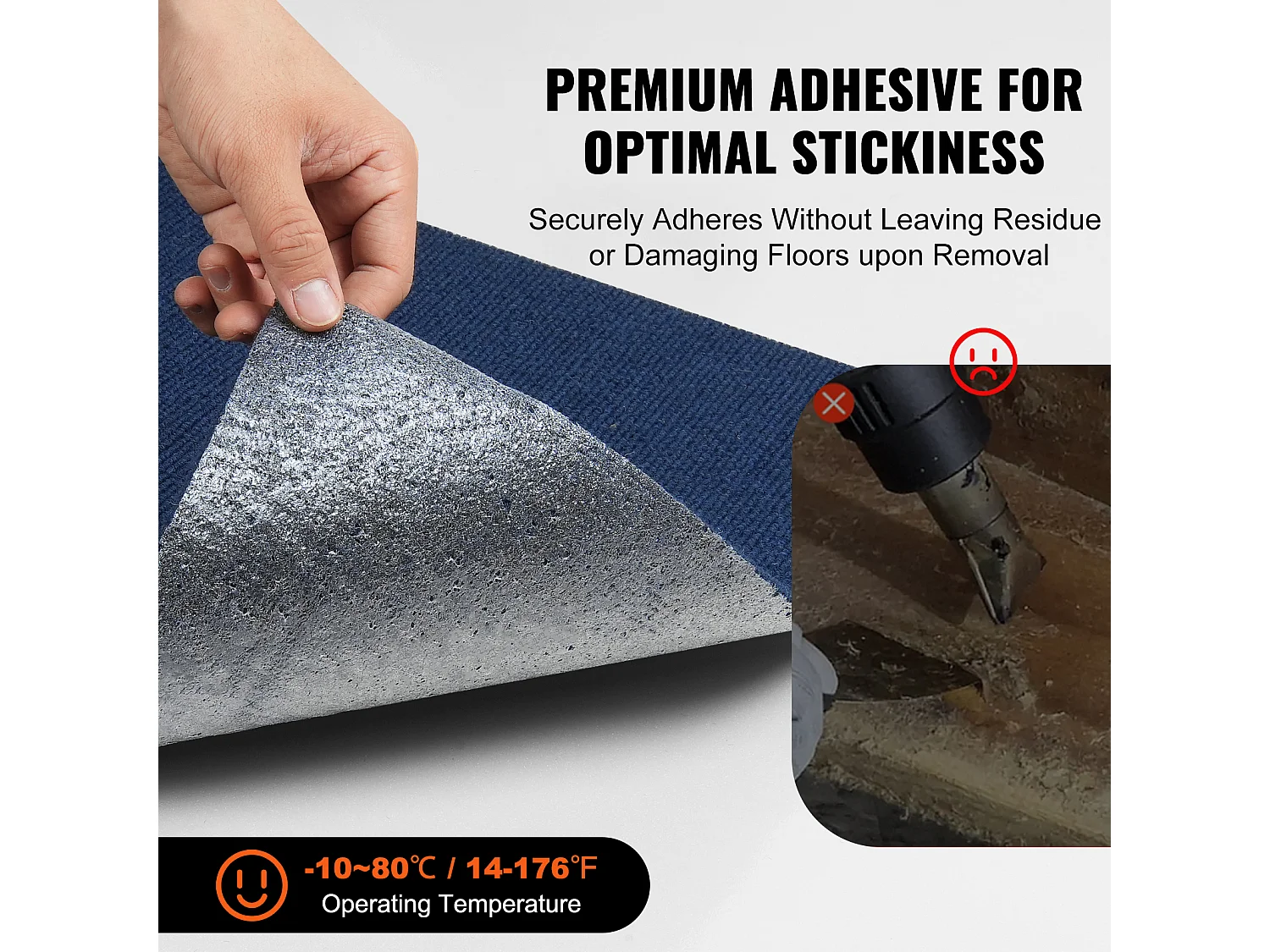 Tapis SucceBuy Dalles de Moquette Lot de 15 dalles de Moquette Autocollantes 60.96 x 60.96cm, Bleu Foncé