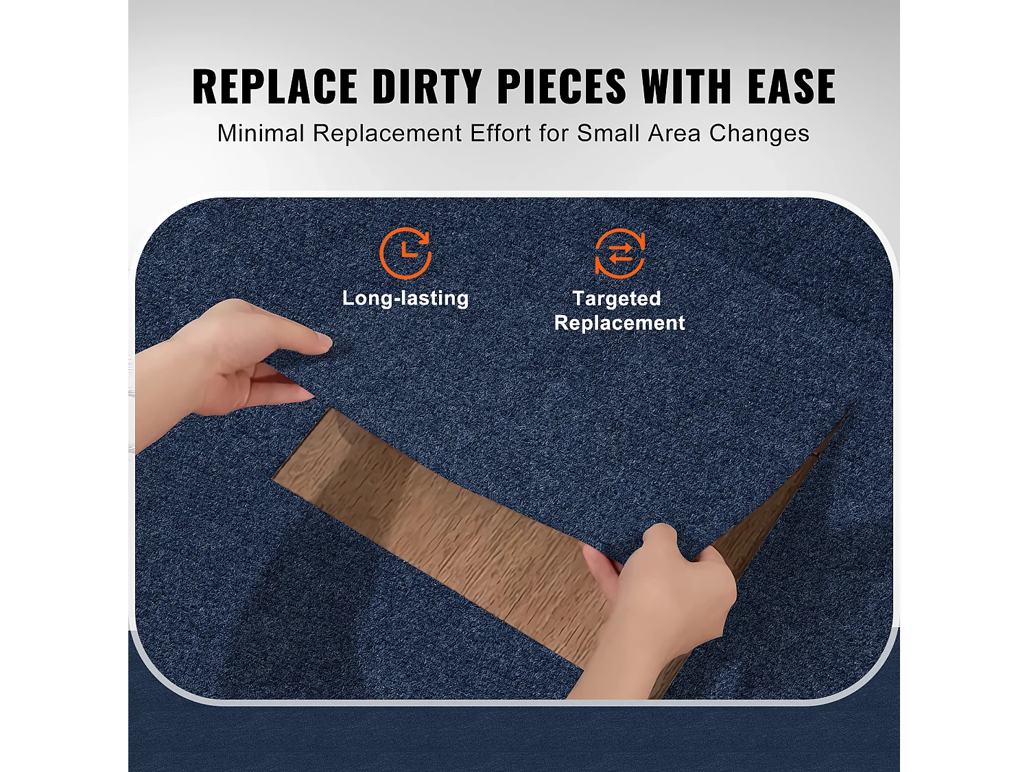 Tapis SucceBuy Dalles de Moquette Lot de 15 dalles de Moquette Autocollantes 60.96 x 60.96cm, Bleu Foncé