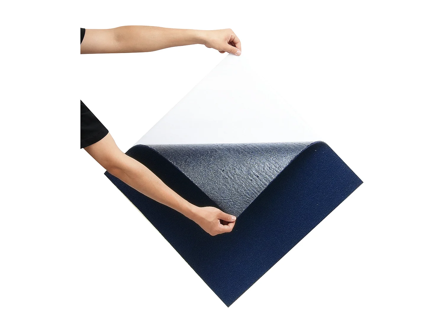 Tapis SucceBuy Dalles de Moquette Lot de 15 dalles de Moquette Autocollantes 60.96 x 60.96cm, Bleu Foncé