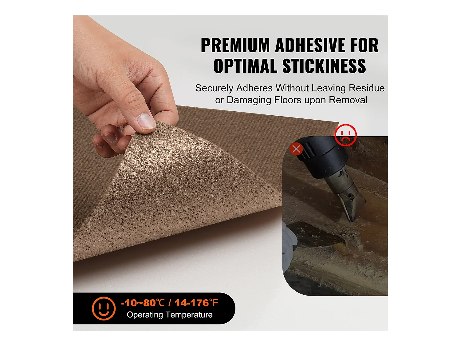 Tapis SucceBuy Dalles de Moquette Lot de 10 dalles de Moquette Autocollantes 45.72 x 45.72cm - Marron Foncé