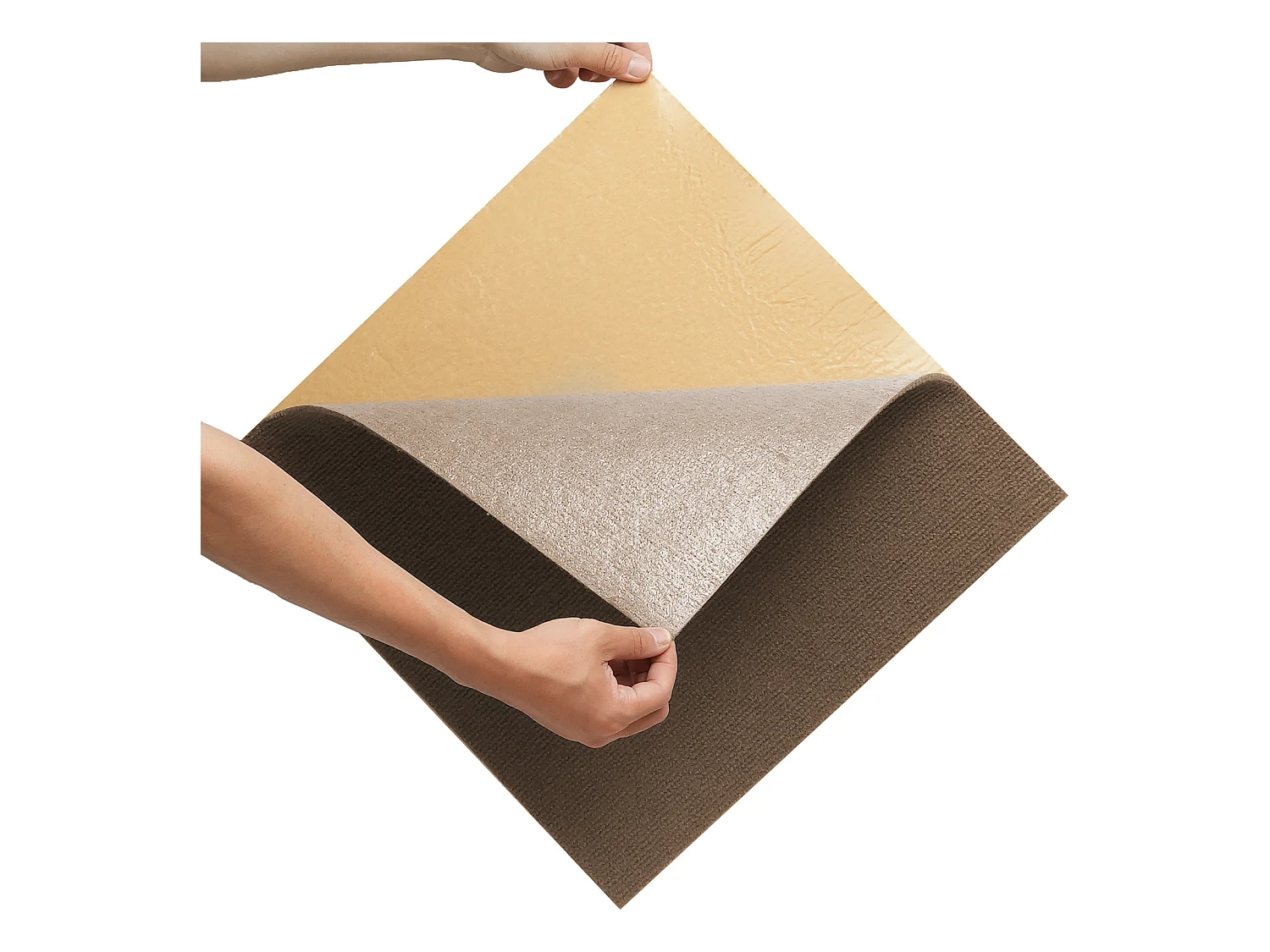 Tapis SucceBuy Dalles de Moquette Lot de 10 dalles de Moquette Autocollantes 45.72 x 45.72cm - Marron Foncé