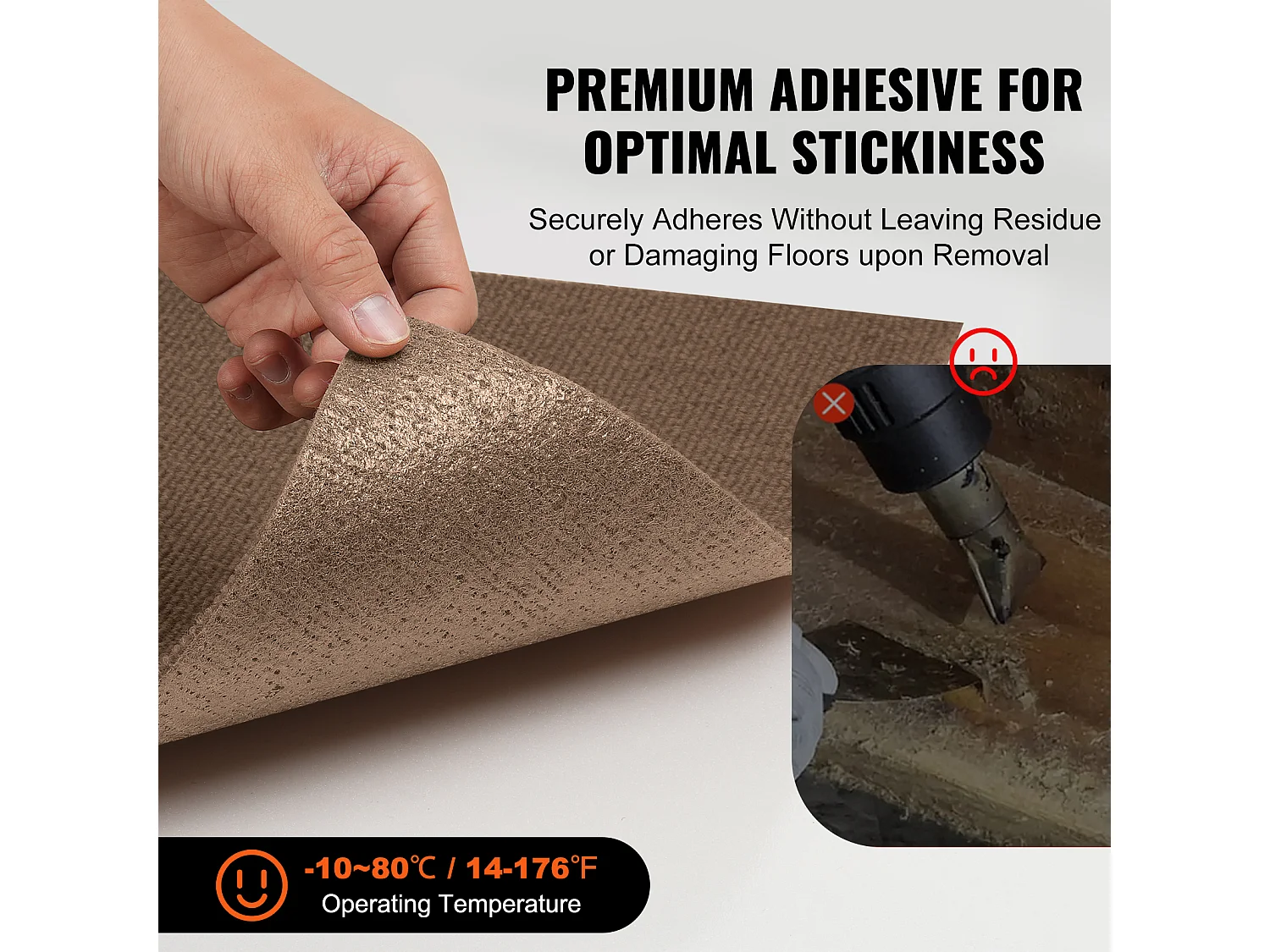 Tapis SucceBuy Dalles de Moquette Lot de 10 dalles de Moquette Autocollantes 45.72 x 45.72cm - Marron Foncé