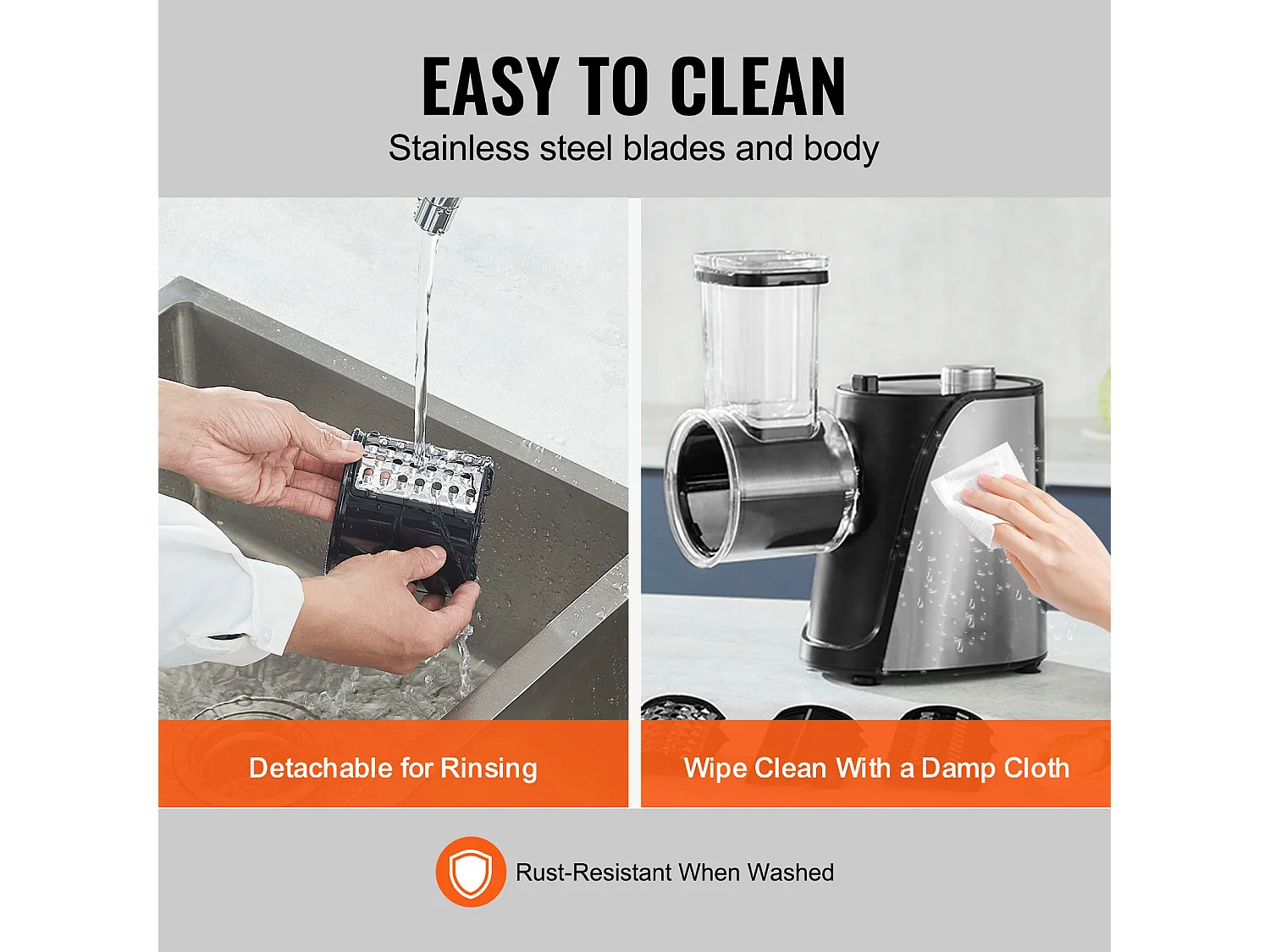 Râpe à Fromage Électrique SucceBuy 250 W, Machine à Salade, Trancheuse de Légumes, Tireur de Salade avec 5 Accessoires