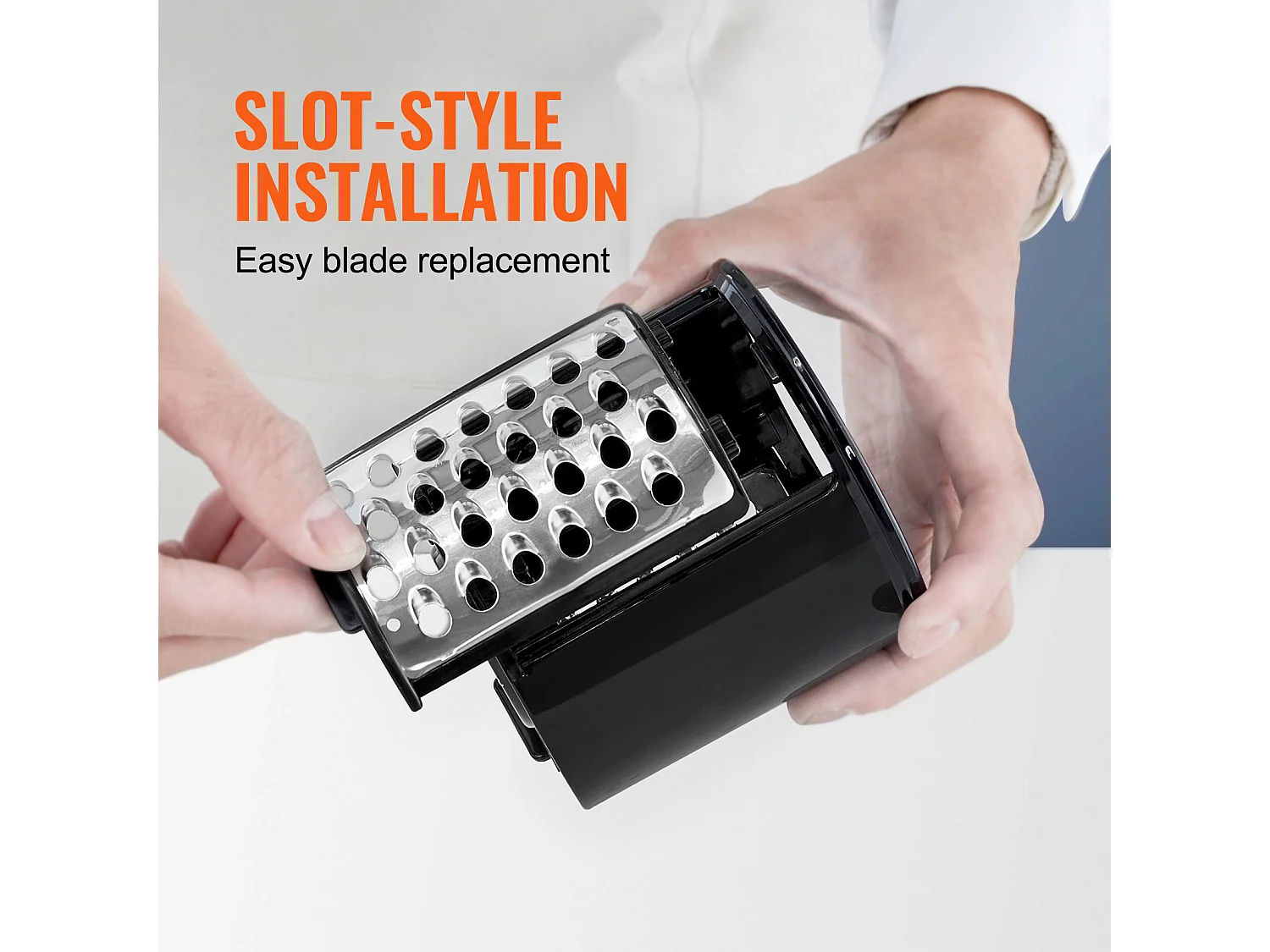 Râpe à Fromage Électrique SucceBuy 250 W, Machine à Salade, Trancheuse de Légumes, Tireur de Salade avec 5 Accessoires