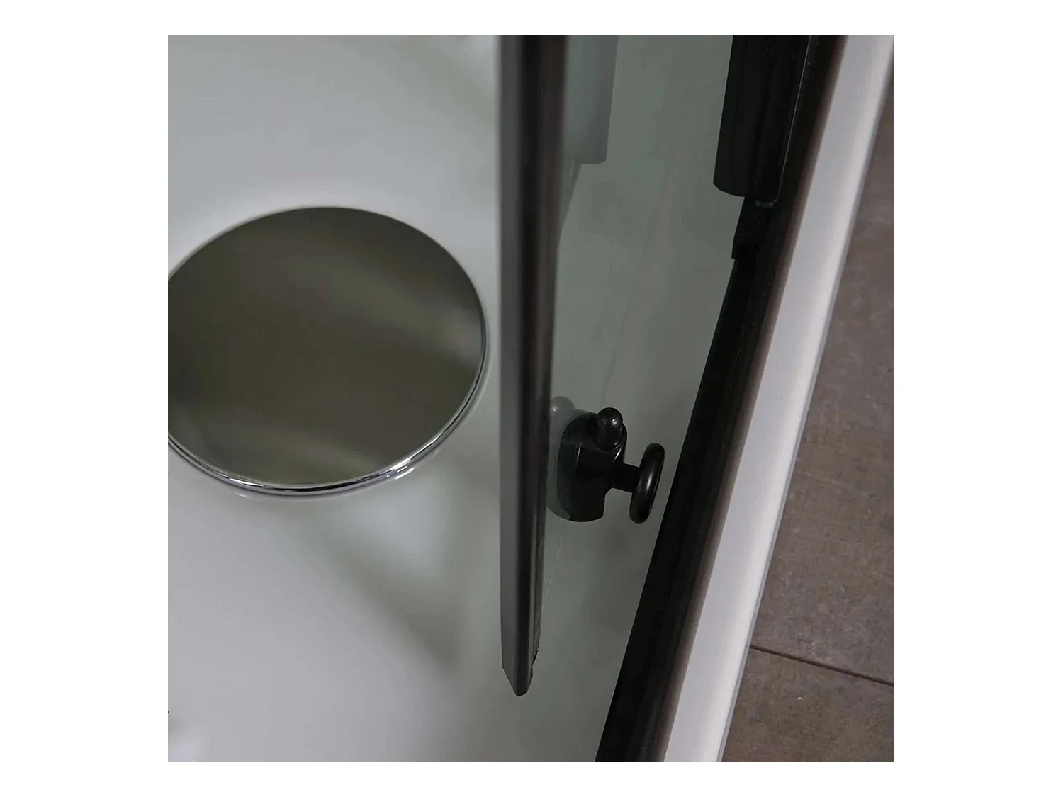 Nowoczesna kabina prysznicowa łazienkowa "Cielo" przesuwna sitodruk z profilem matowym czarnym cm120x80 190h