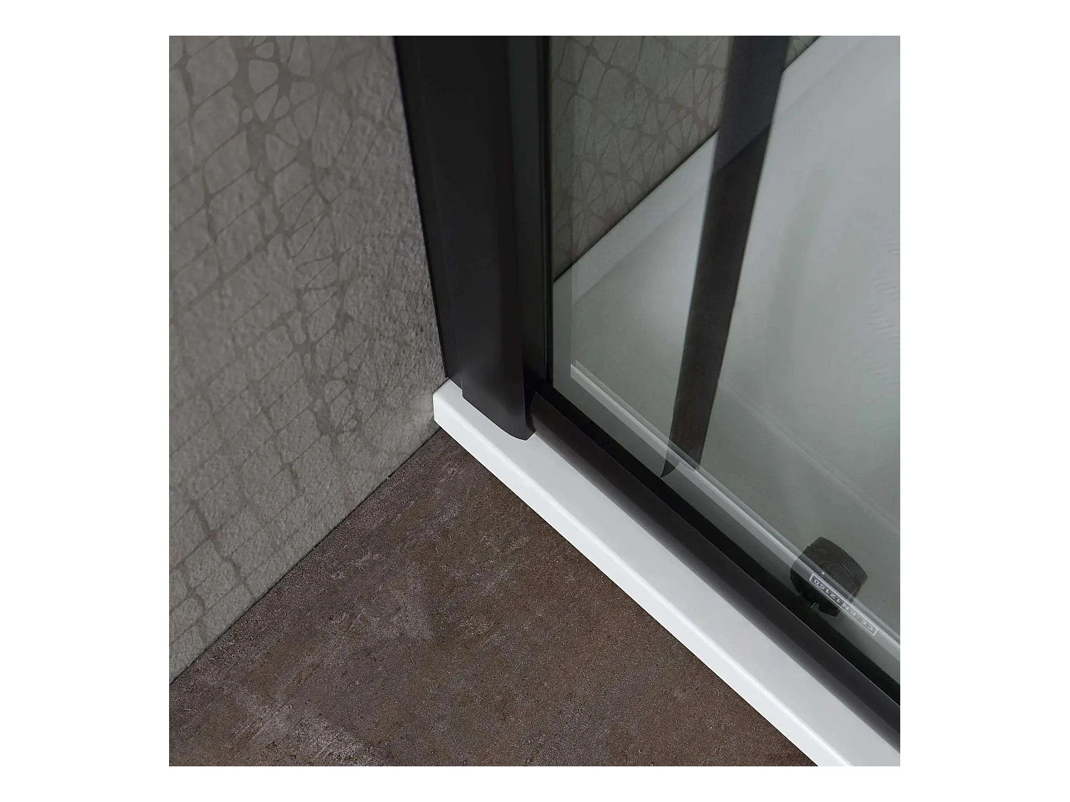 Cabine de douche carrée « Cielo » en verre transparent avec profil noir mat cm 90x90 190 h