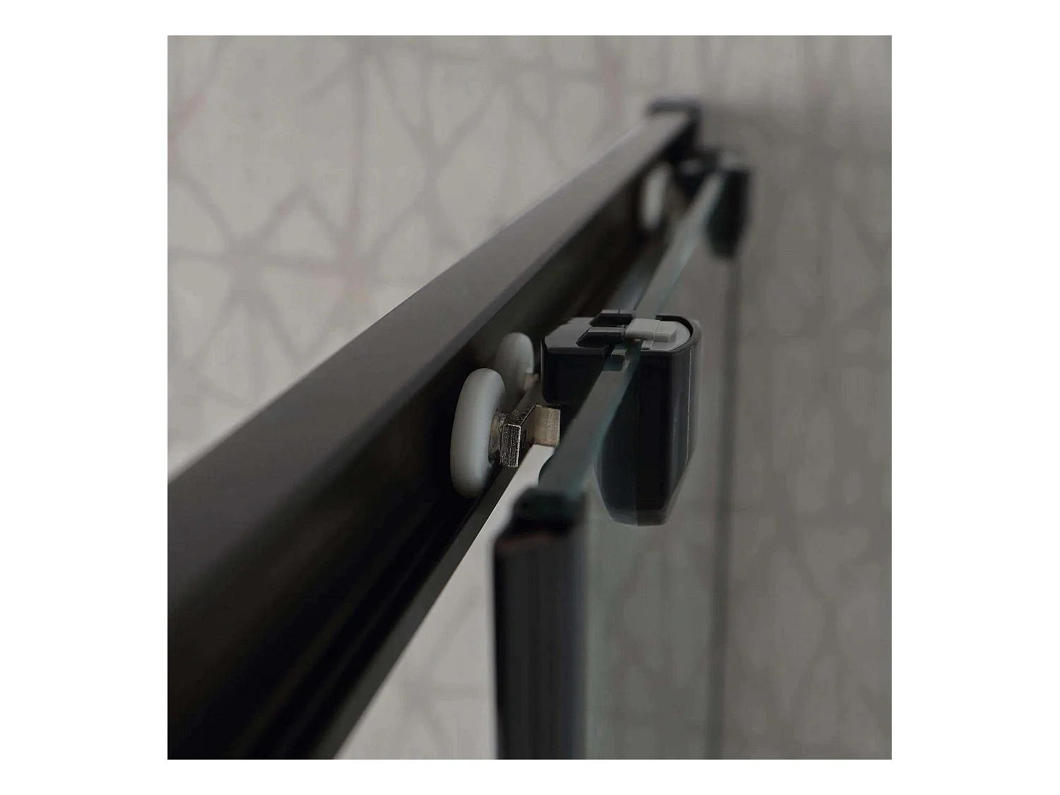 Cabine de douche carrée « Cielo » en verre transparent avec profil noir mat cm 90x90 190 h