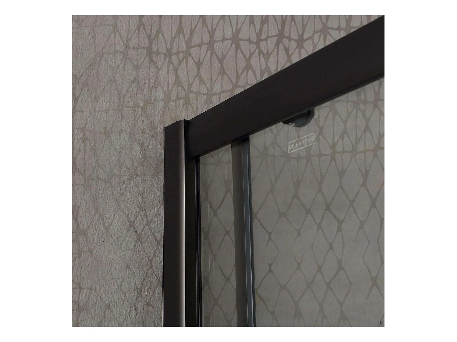 Cabine de douche carrée « Cielo » en verre transparent avec profil noir mat cm 90x90 190 h