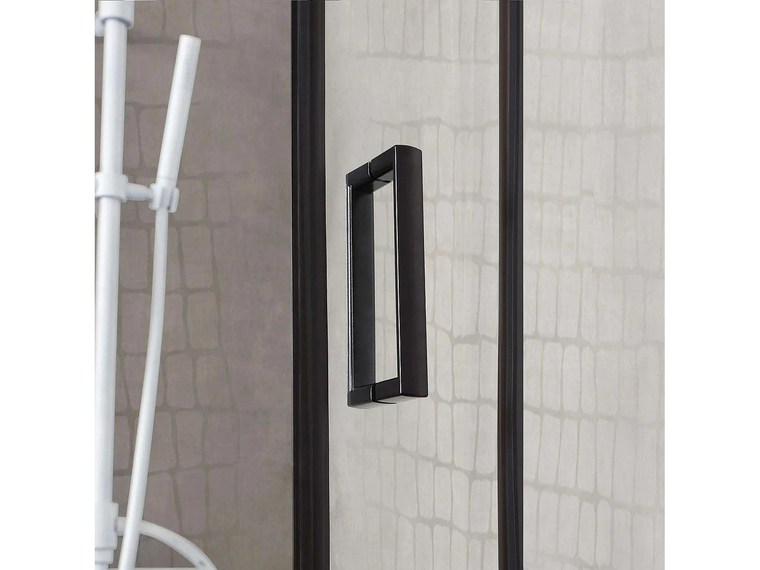 Kabina prysznicowa kwadratowa "Cielo" ze szkła transparentnego z matowym czarnym profilem cm 90x90 190 h