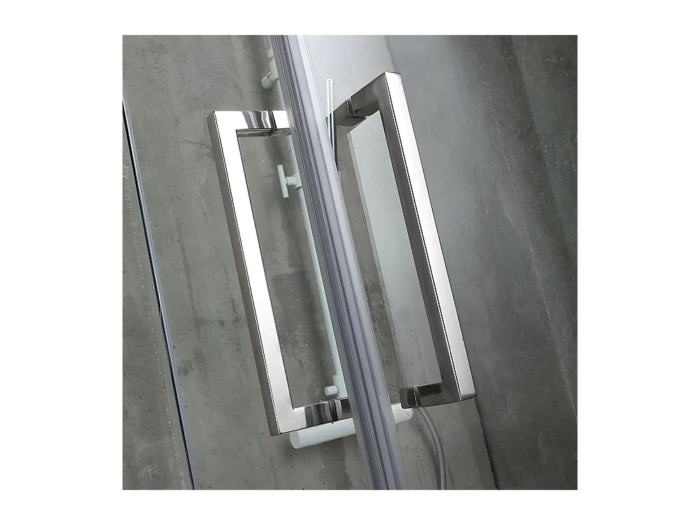 Box doccia semicircolare "Lion" in cristallo senza telaio cm 80x80 190h